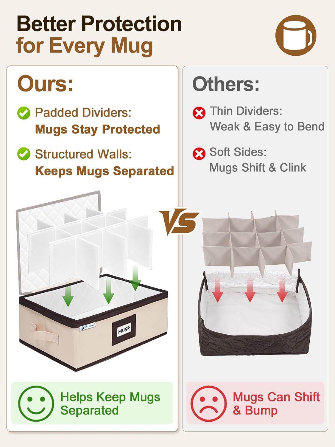 China Storage Containers, 4-Pack Hard Shell Plate & Dish Cases for Moving | Padded dividers and quilted lining protect plates and dishes; stackable for moving and holiday storage, beige hold set of 12