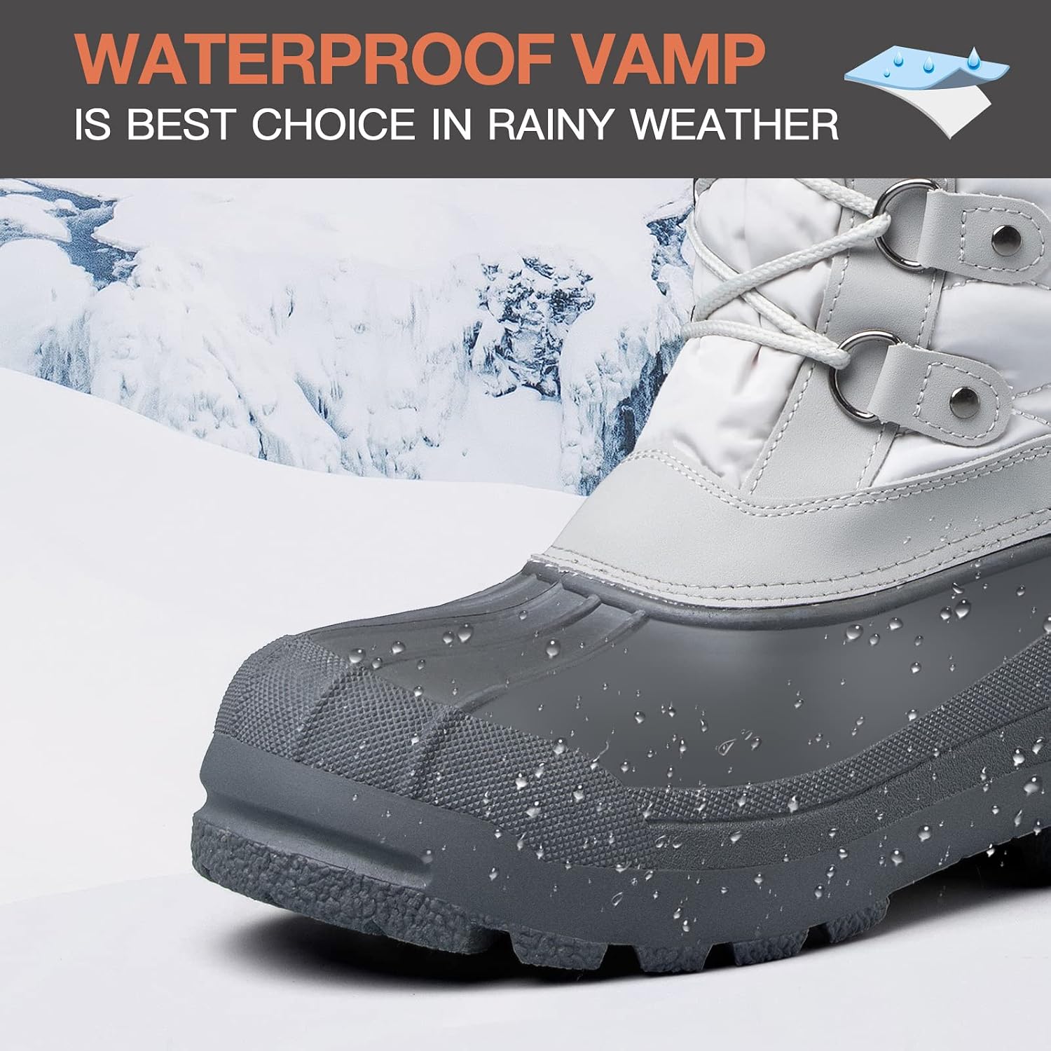 mysoft Women's Snow Boots Waterproof Mid-Calf Winter Boots