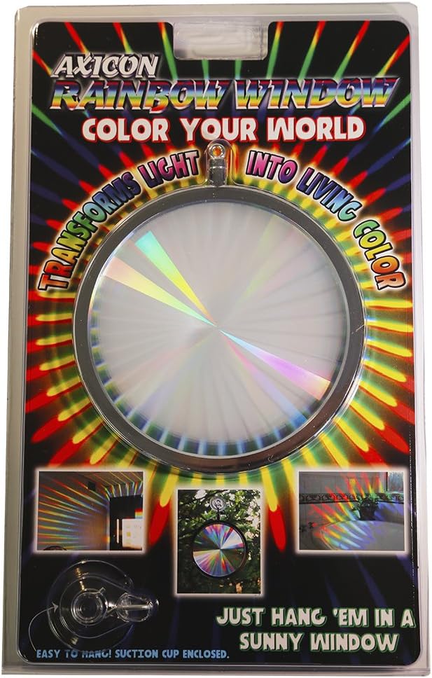 Rainbow Symphony- Rainbow Prism Suncatcher for Window, Crystal Pattern, Includes a Bonus Rainbow on Board Sun Catcher, Made in USA