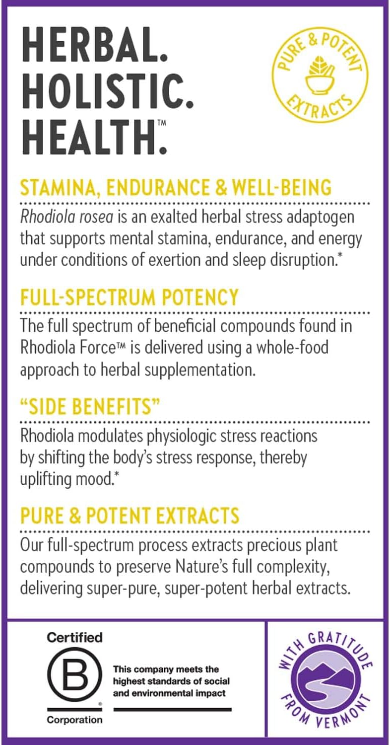 New Chapter Rhodiola Force 300mg with Potent Vegan Rhodiola for Mental Focus & Stamina