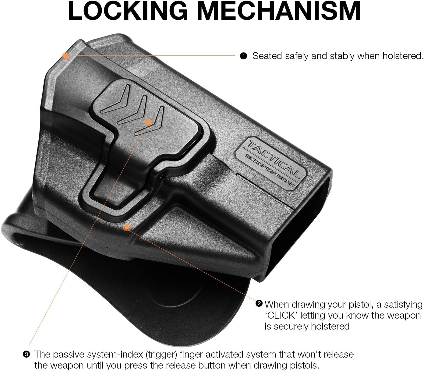 Tactical Scorpion Gear Slimline Modular Level II Retention Paddle Holster: fits Taurus Millennium G2 PT111 PT132 PT138 PT140 PT745 G2c G3c
