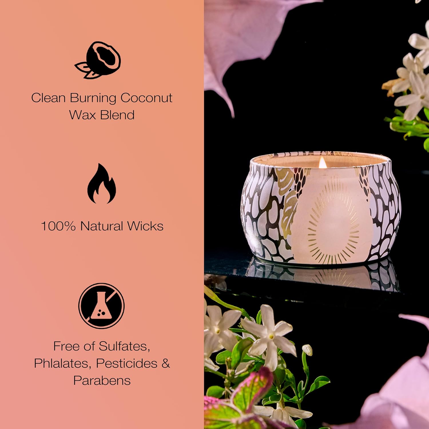 Voluspa Baltic Amber Candle | Mini Tin | 4 Oz. | 25 Hour Burn Time | Coconut Wax for a Cleaner Burn