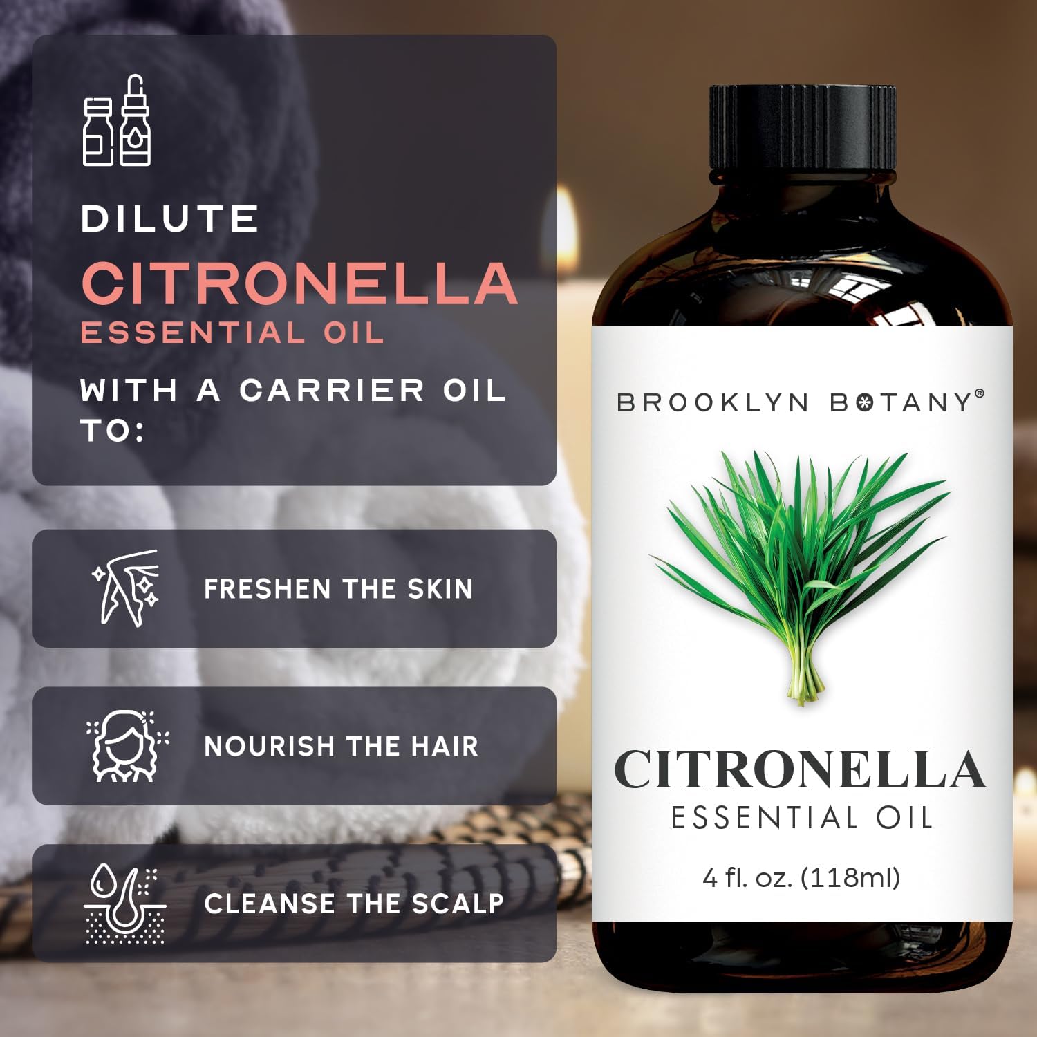 Brooklyn Botany Peppermint Essential Oil - Huge 4 Fl Oz - 100% Pure and Natural - Premium Grade with Dropper - for Aromatherapy and Diffuser