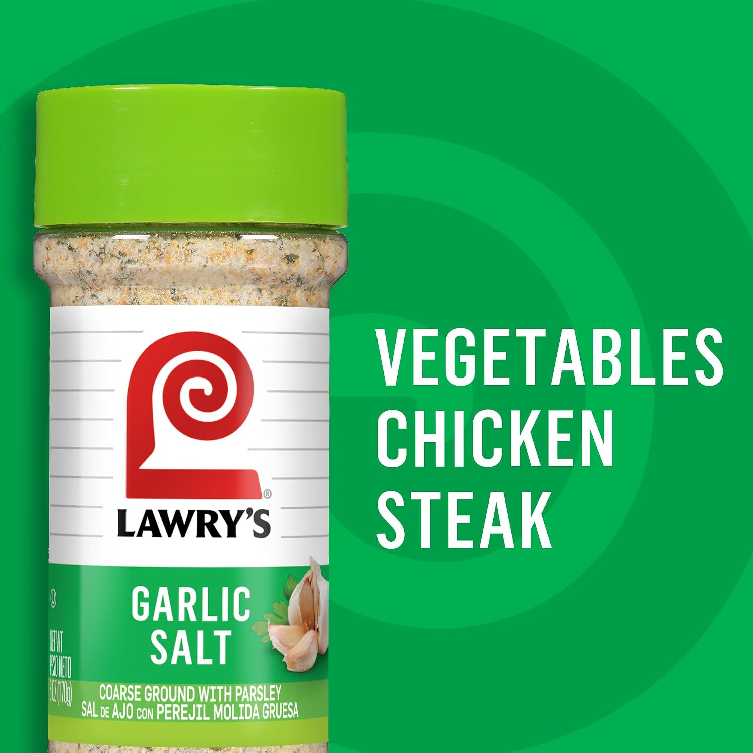 Lawry's Coarse Ground with Parsley Garlic Salt, 6 oz (Pack of 12)