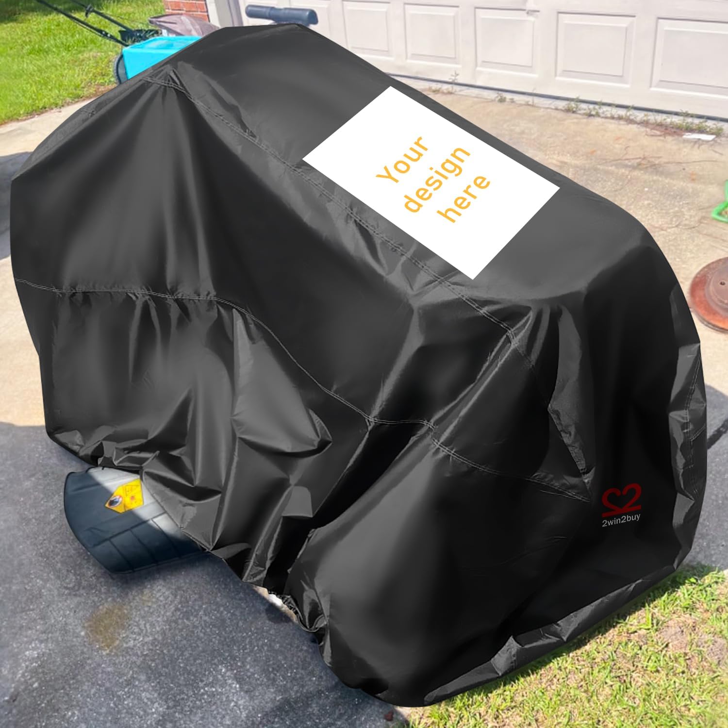 Riding Lawn Mower Cover 600D Lawnmower Covers Waterproof, up to 54" Decks | Universal Outdoor Lawn Tractor Cover Tarp All Weather Ride on Mower Covers, Heavy Duty 600D, Elastic Cord & Storage Bag