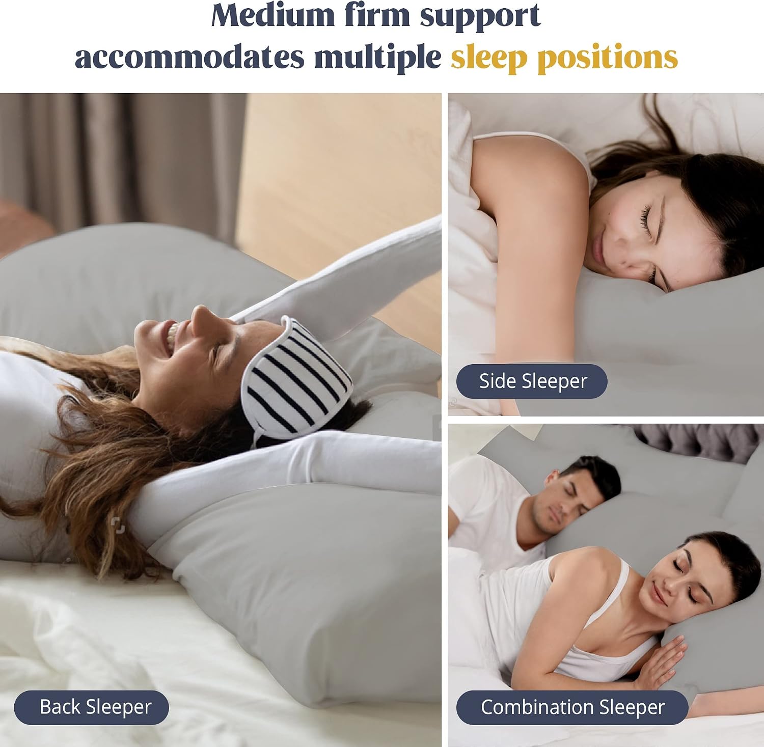 puredown® Goose Feathers and Down White Pillows with 100% Cotton Cover, Bed Sleeping Hotel Collection Pillows Set of 2, Standard Size