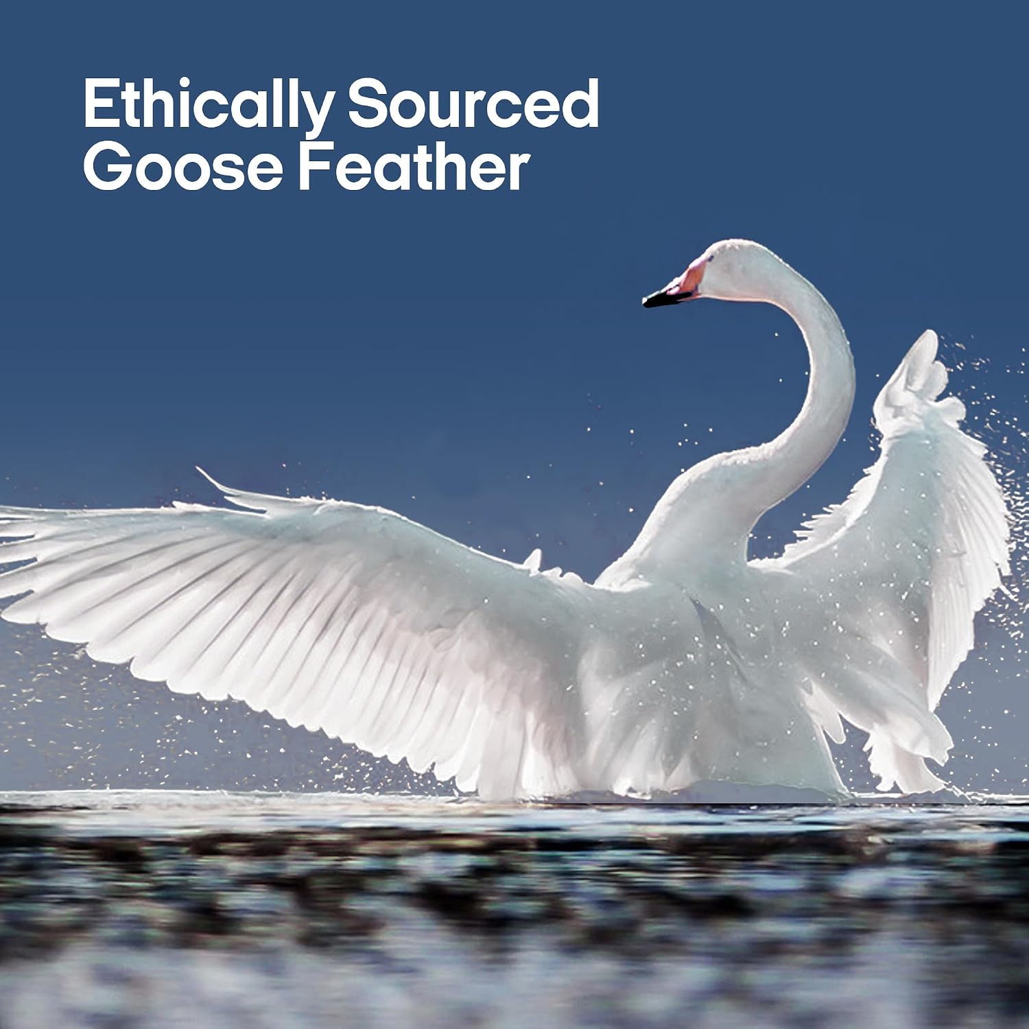 puredown® Goose Feathers and Down Pillow for Sleeping Hotel Collection Bed Pillows, Gusseted, Queen, Set of 2