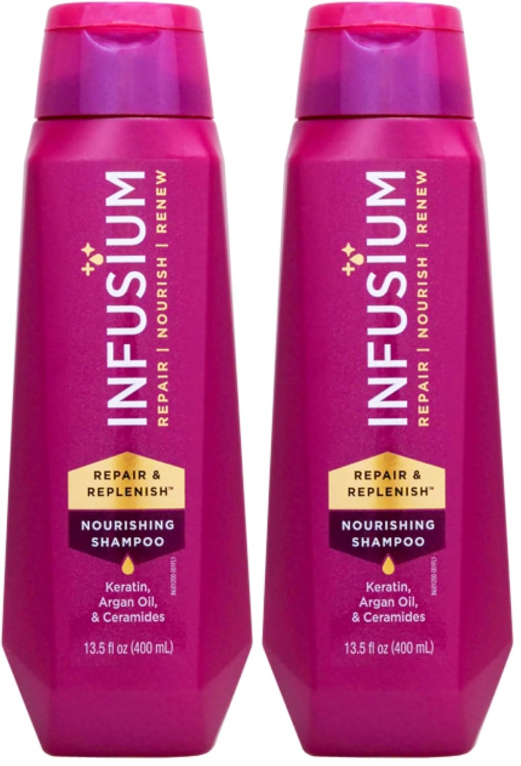 Infusium Repair and Replenish Nourishing Shampoo - Hydrating and Clarifying Shampoo for Build Up - Ceramides, Keratin, and Argan Oil - 13.5 oz