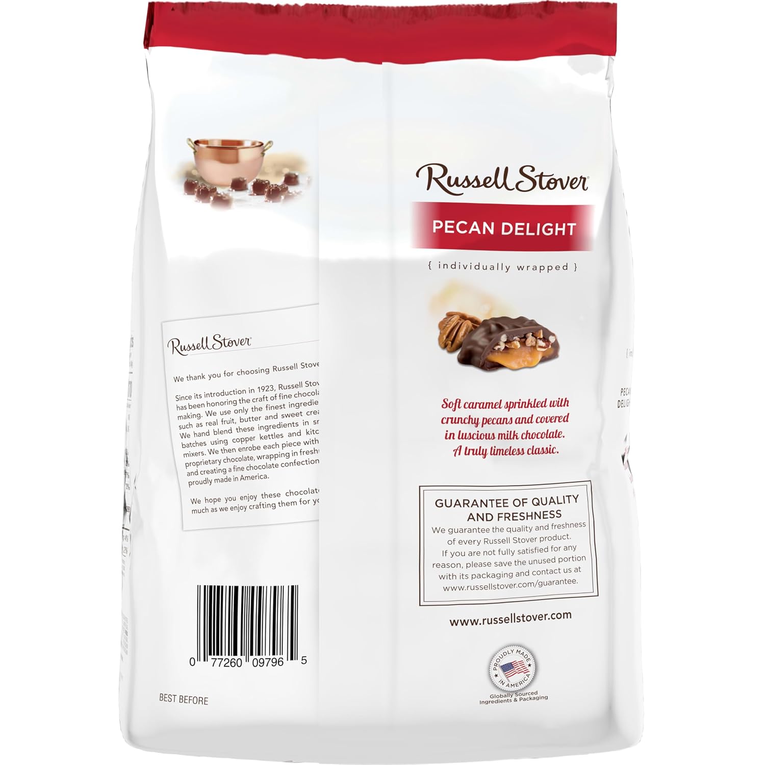 Russell Stover Pecan Delight Gusset Bag 16.10 Ounce Russel Stover Milk Chocolate Covered Candy Pack, Crunchy Pecans and Buttery Caramel Covered In Sweet Milk Chocolate Candy, Individually Wrapped | Individually Wrapped Pieces, Crunchy Pecans, Buttery Car…