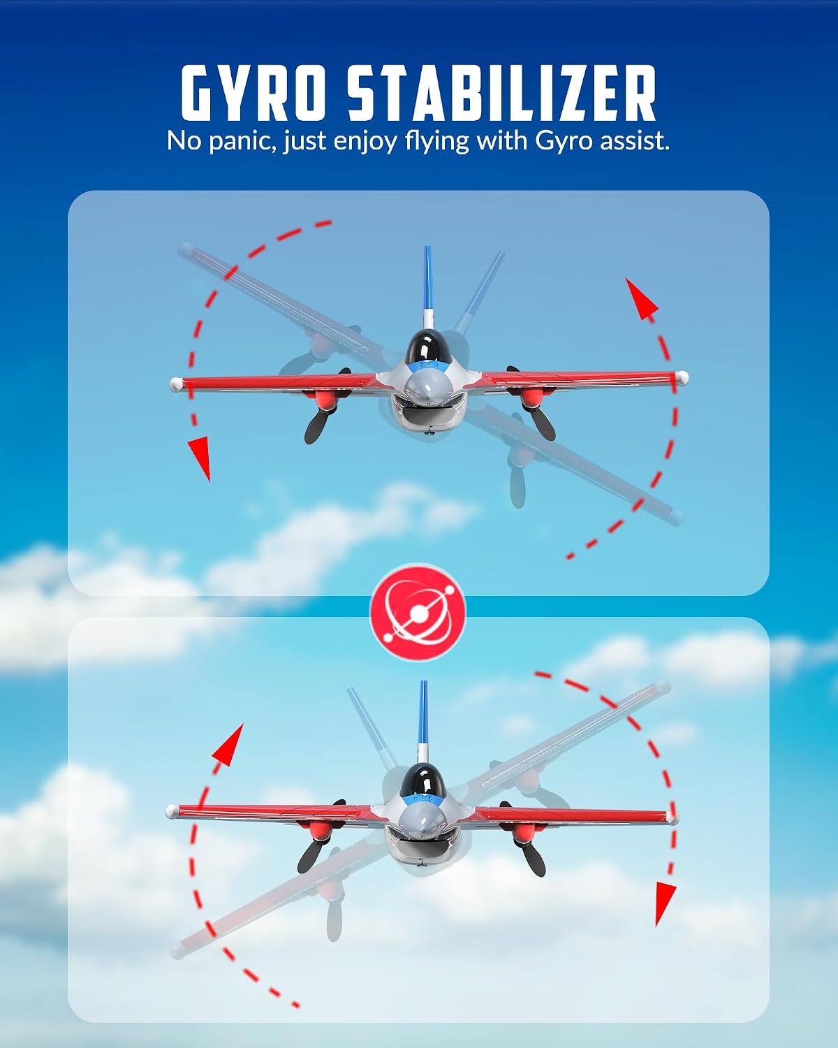 volantexrc RC Plane, 3 Channel Remote Control Plane for Beginners & Adults | Spitfire Fighter RTF, 6-Axis Gyro, 2.4GHz Radio Controlled Aircraft, Easy to Fly