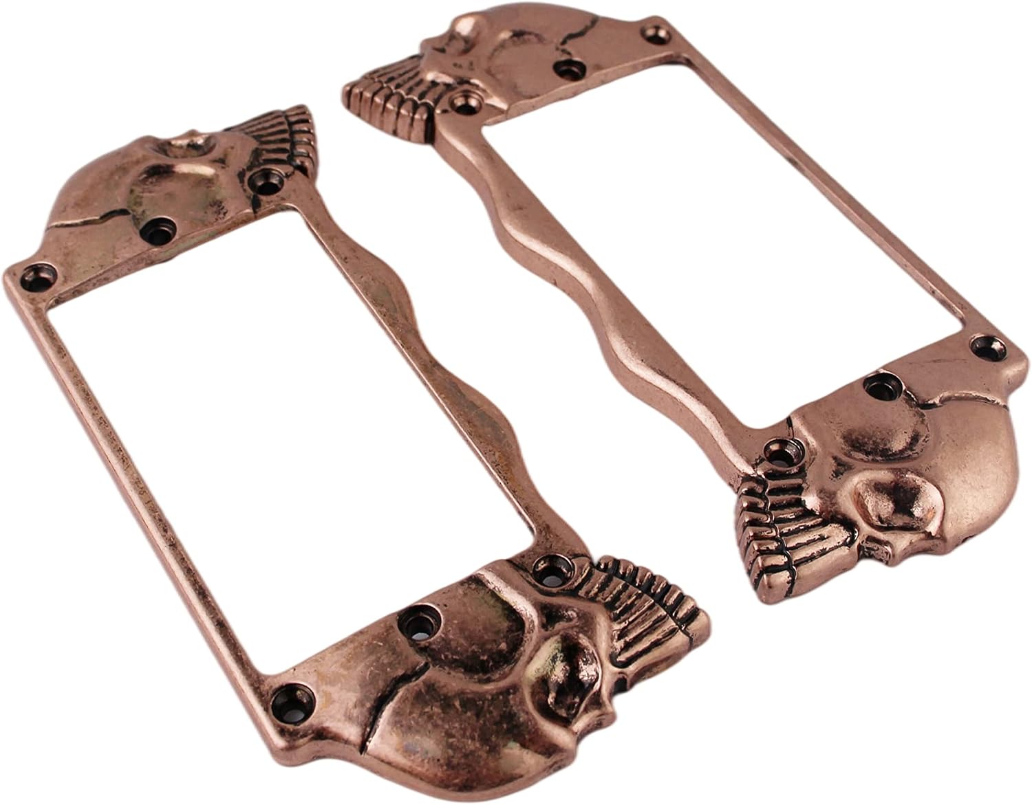 Guyker Flat Metal Humbucker Pickup Mounting Ring Set - Bridge Neck Pickups Cover Frame Replacement Part for Electric Guitar or Precision Bass(2PCS