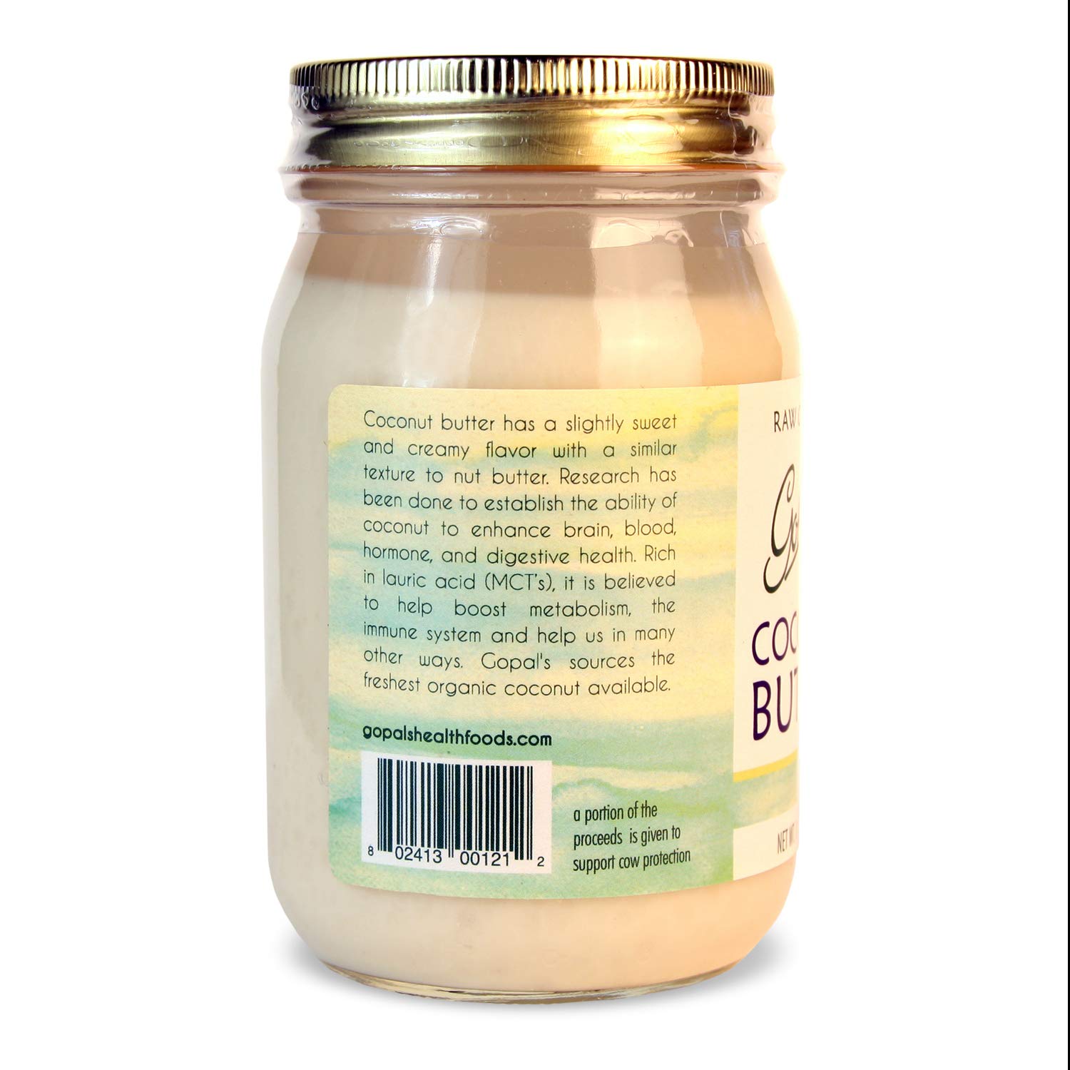 Gopal's Raw Organic Coconut Butter from 100% Organic and Non-GMO Coconuts, USDA Certified – Gopal’s Coconut Butter 16 oz (453g)