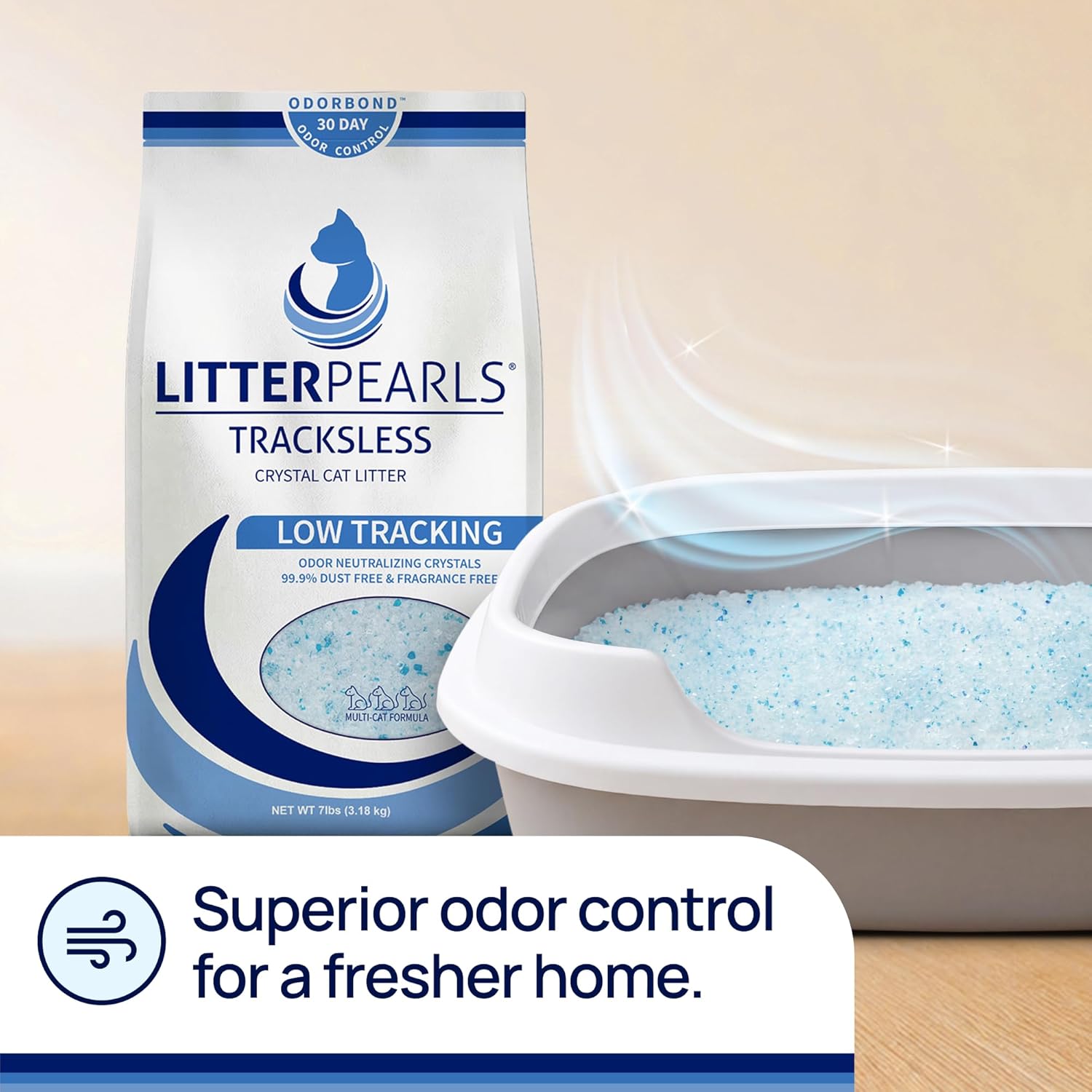 Litter Pearls TracksLess Low-Tracking 30-Day Odor Control Litter 20lbs