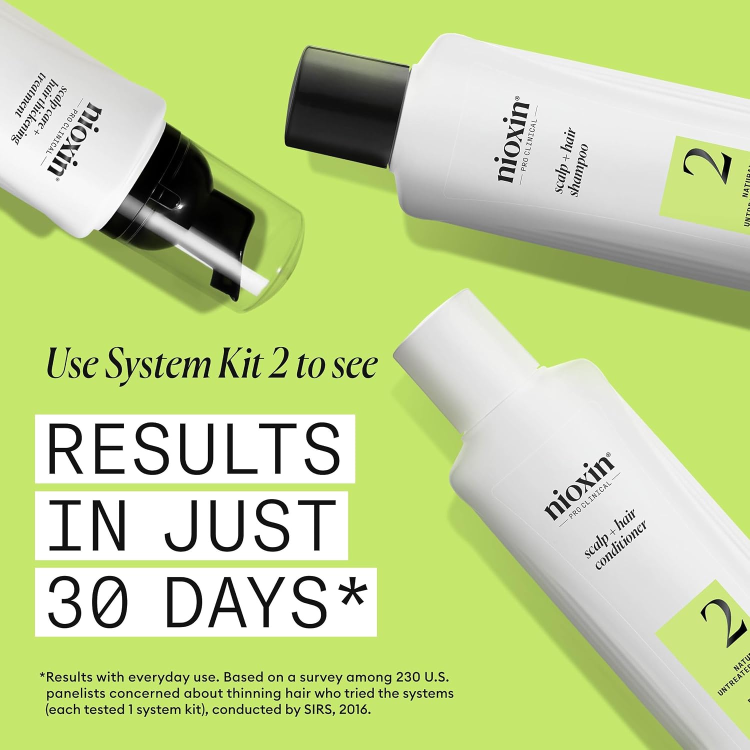 NIOXIN System 2 | Scalp Care | Shampoo | Hair Thickening | For Natural Hair | Scalp Health | For Natural Hair with Progressed Thinning | Cleanse & Boost Hair Density with Niacinamide & Biotin
