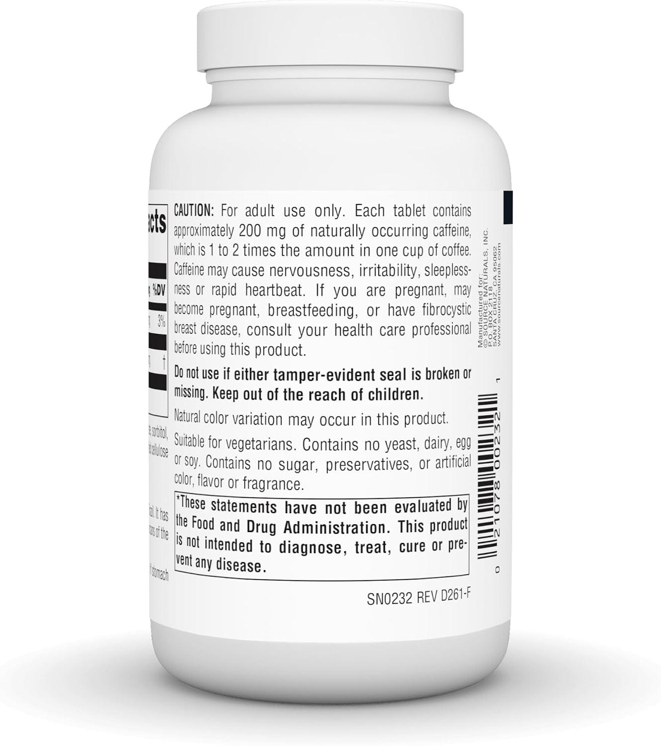 Source Naturals Guarana Energizer, 900 mg -100 Tablets | Energy Booster