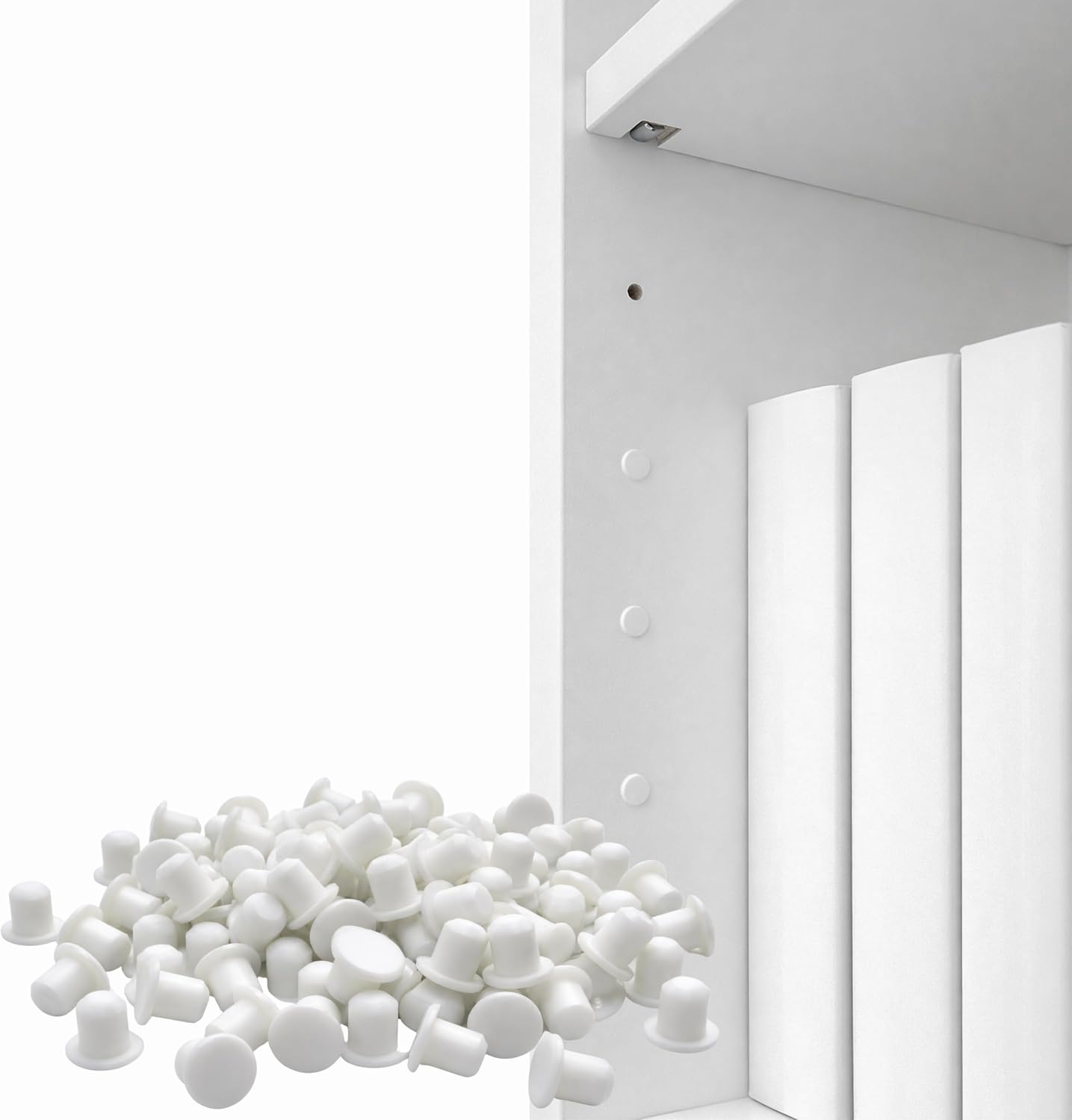 Sintrix Fab 140-Pack Plug Caps Compatible with IKEA Billy Bookcase | White Low-Profile Screw Opening Plugs for Shelf and Pre-Drilled Holes, Clean-Finish Furniture Accessories