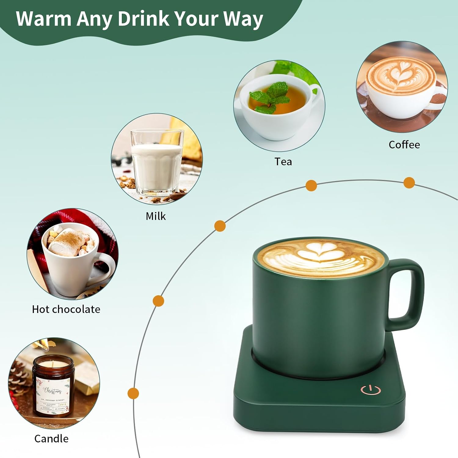 VOBAGA Coffee Mug Warmer for Desk with Auto Shut Off & 3-Temp Settings, Coffee Cup Warmer with Smart Safety Alert Home Office Accessory