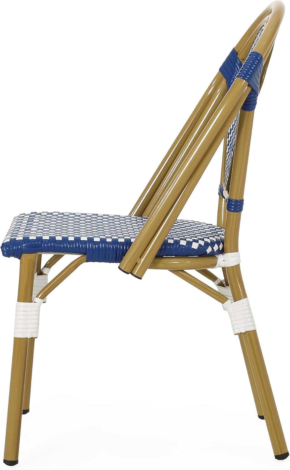 Christopher Knight Home Gwendolyn Outdoor French Bistro Chairs (Set of 4), Black + White + Bamboo Print Finish