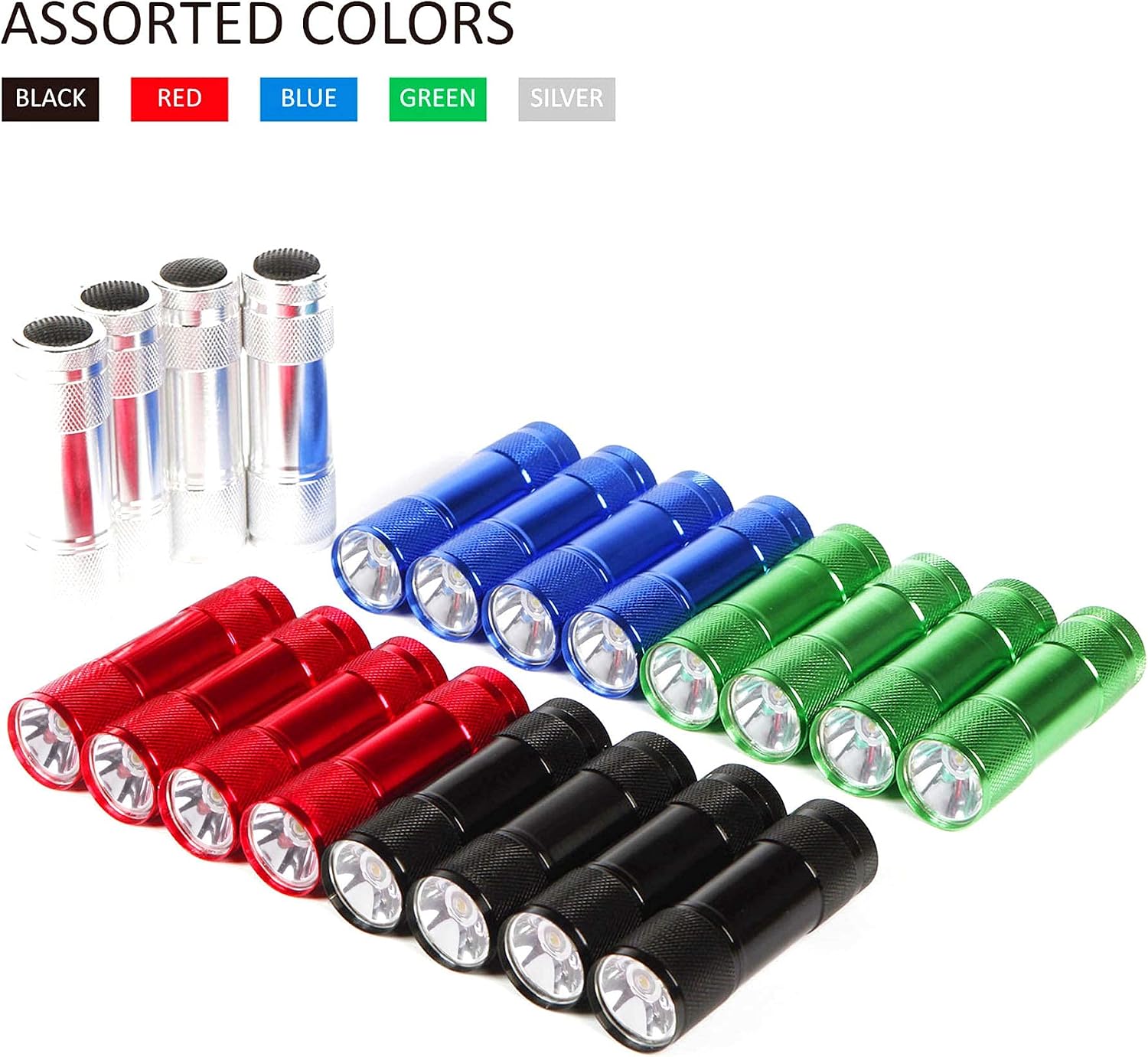 FASTPRO 20-Pack Aluminum LED Flashlights Set with AAA Batteries (1W)