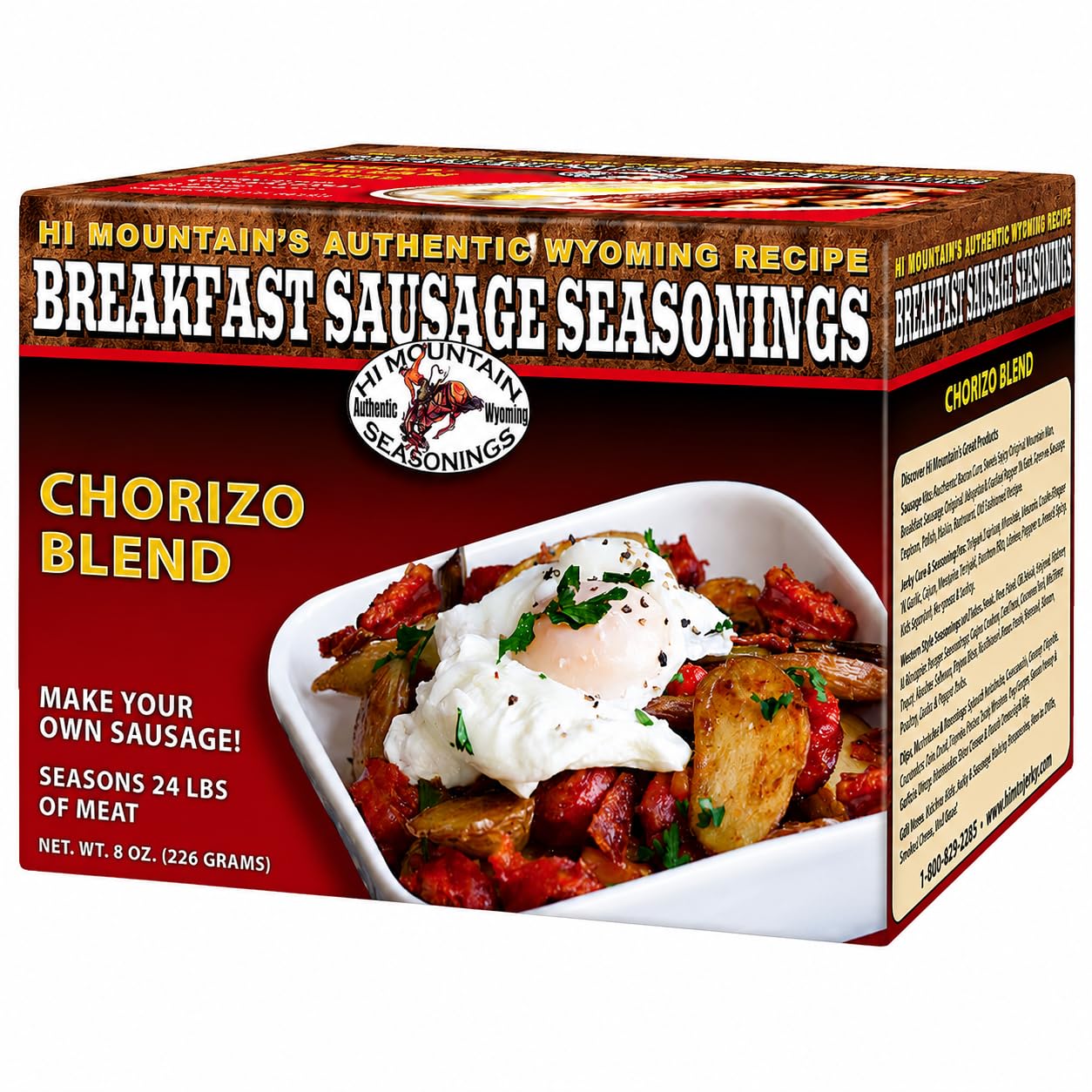 Hi Mountain Breakfast Sausage Seasoning | ORIGINAL MOUNTAIN MAN | 24 lbs | Hearty Old West mix for homemade pork, venison, deer, elk & wild game sausage patties or breakfast sausage links