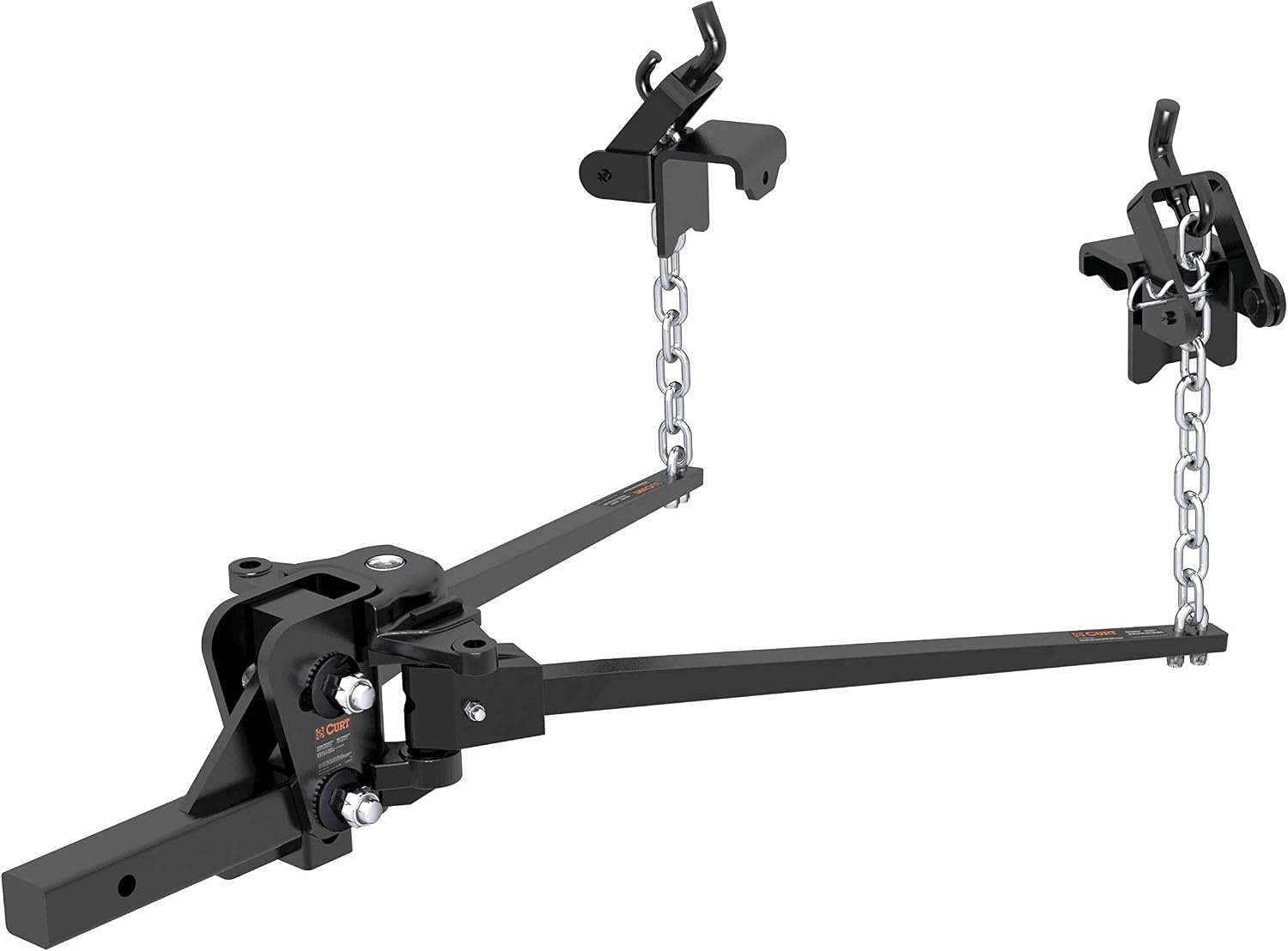 CURT 17333 Short Trunnion Bar Weight Distribution Hitch, Up to 15,000 lbs., 2-Inch Shank