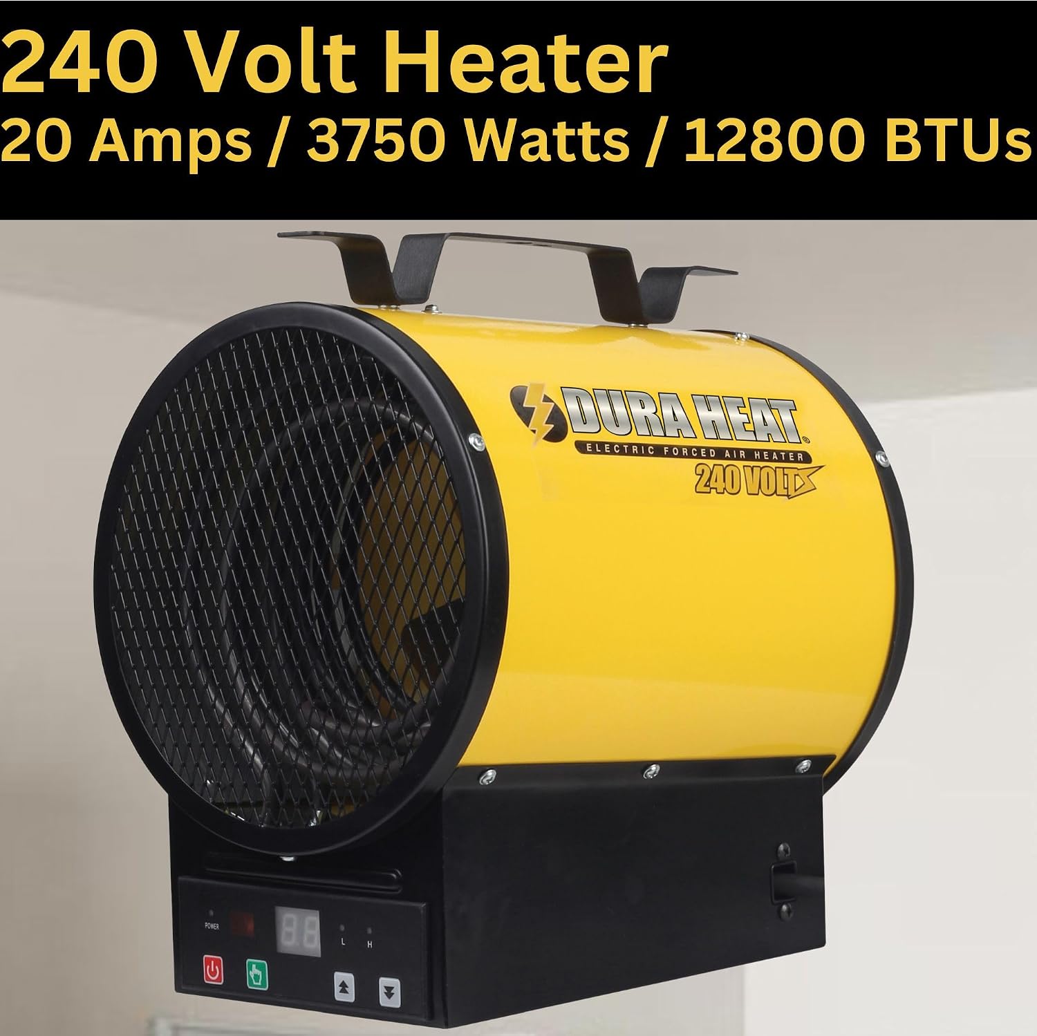 Dura Heat EUH4000R Electric Forced Air Heater with Remote Control 12, 800 Btu | 6-20P Plug, Electric Industrial Garage Heater, Workshop