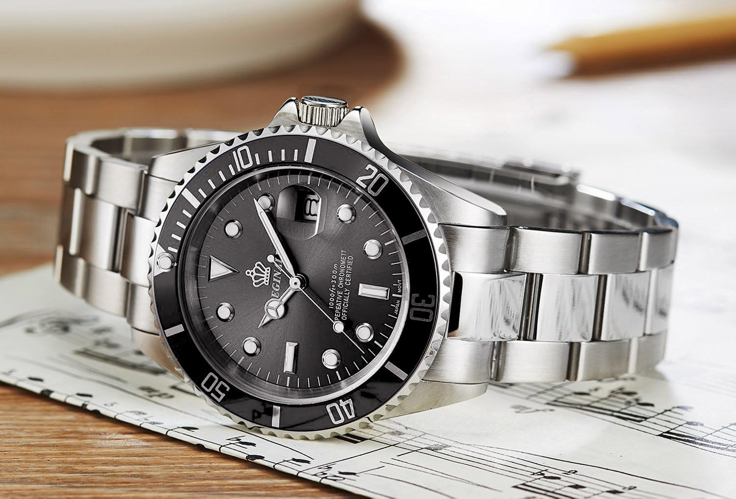 Reginald Men's Diver-Inspired Quartz Watch Sapphire Crystal 40mm