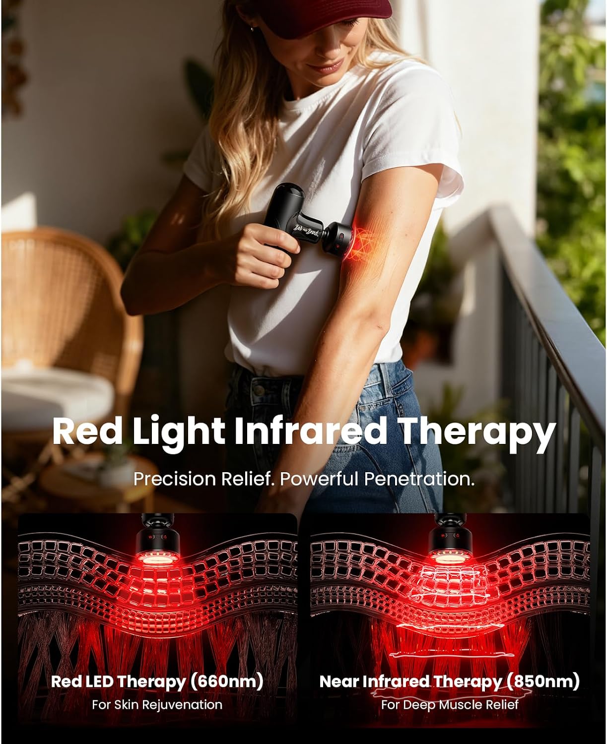 BOB AND BRAD Q2 Mini Massage Gun, Pocket-Sized Deep Tissue Massager Gun, Portable Percussion Muscle Massager Gun