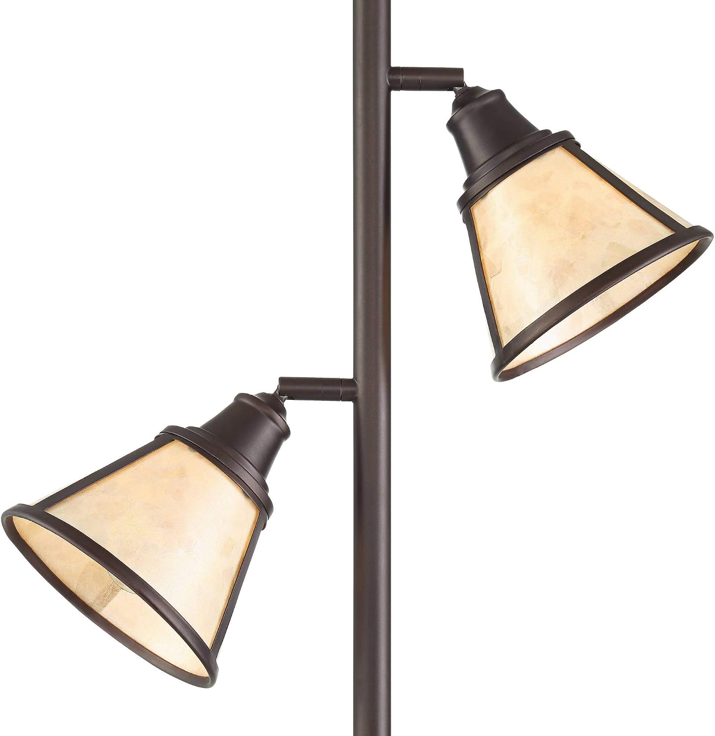 Plymouth 72" Bronze and Mica Torchiere Floor Lamp Living Room