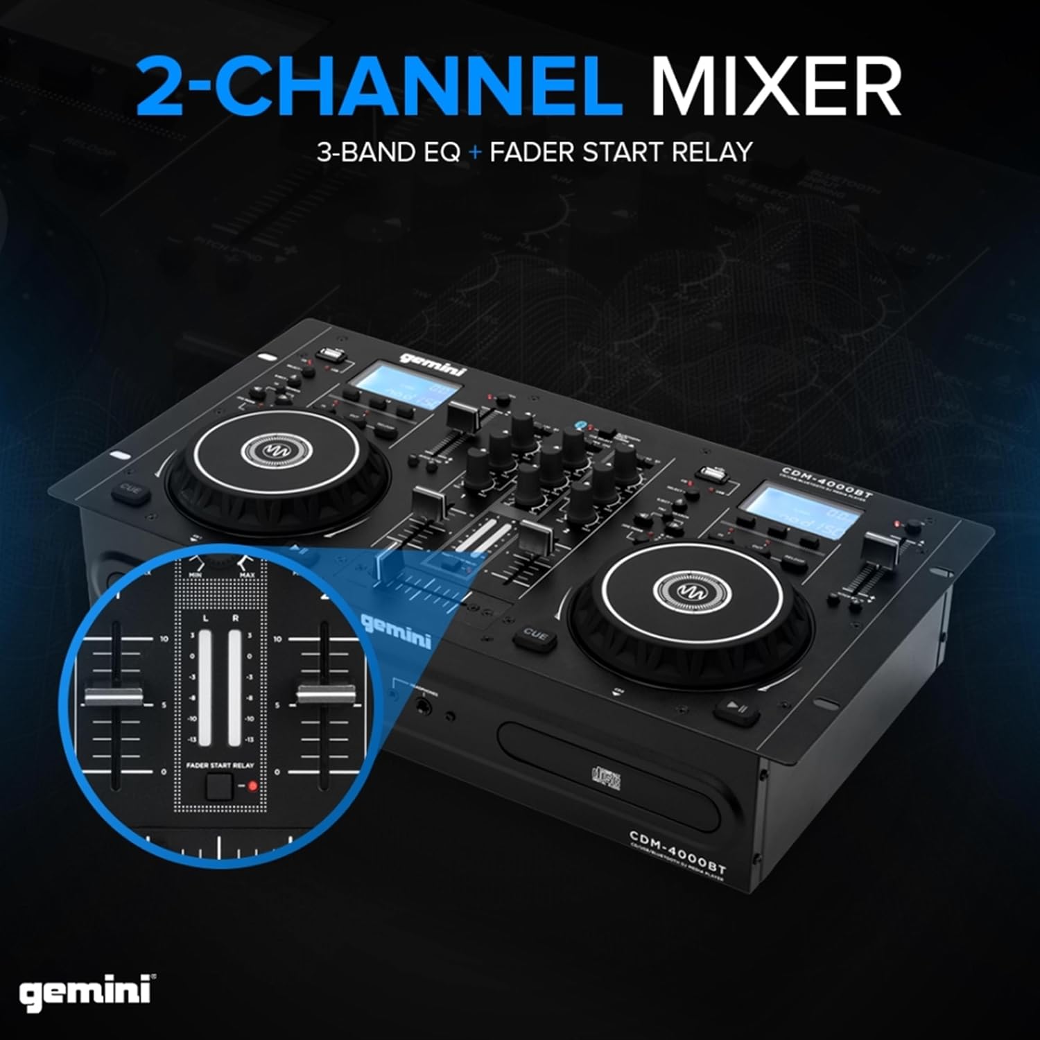 Gemini Standalone DJ CD Player & Mixer with Bluetooth (CDM-4000BT)