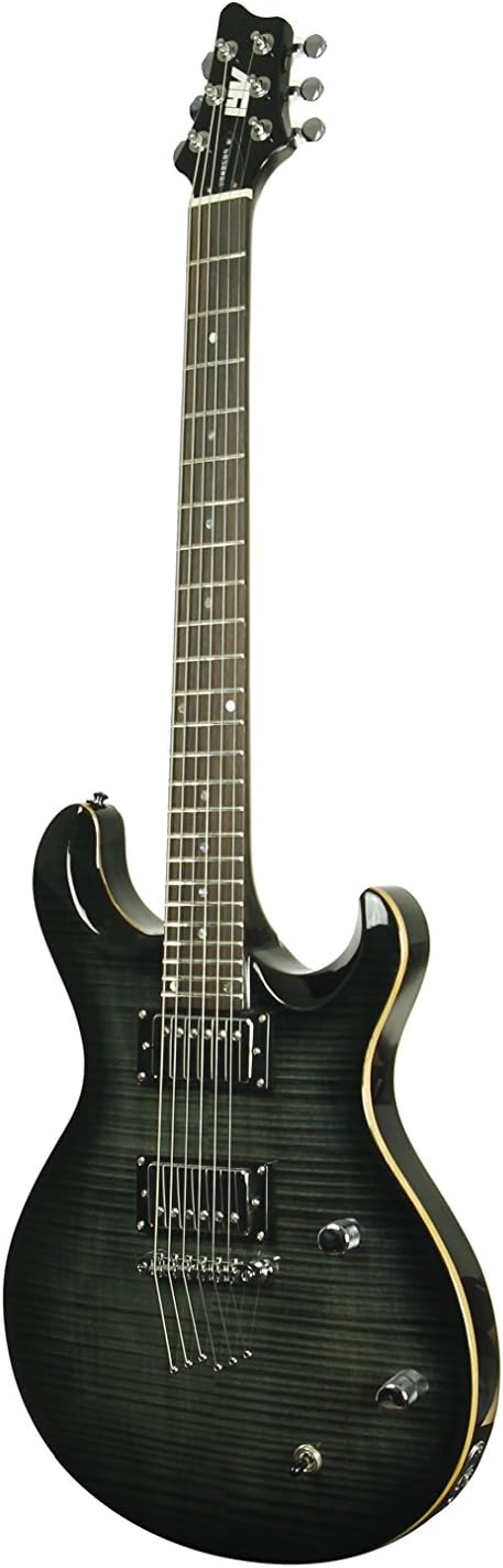 IYV 6 String IP-350 TBK PRS Solid-Body Electric Guitar, Trans Black