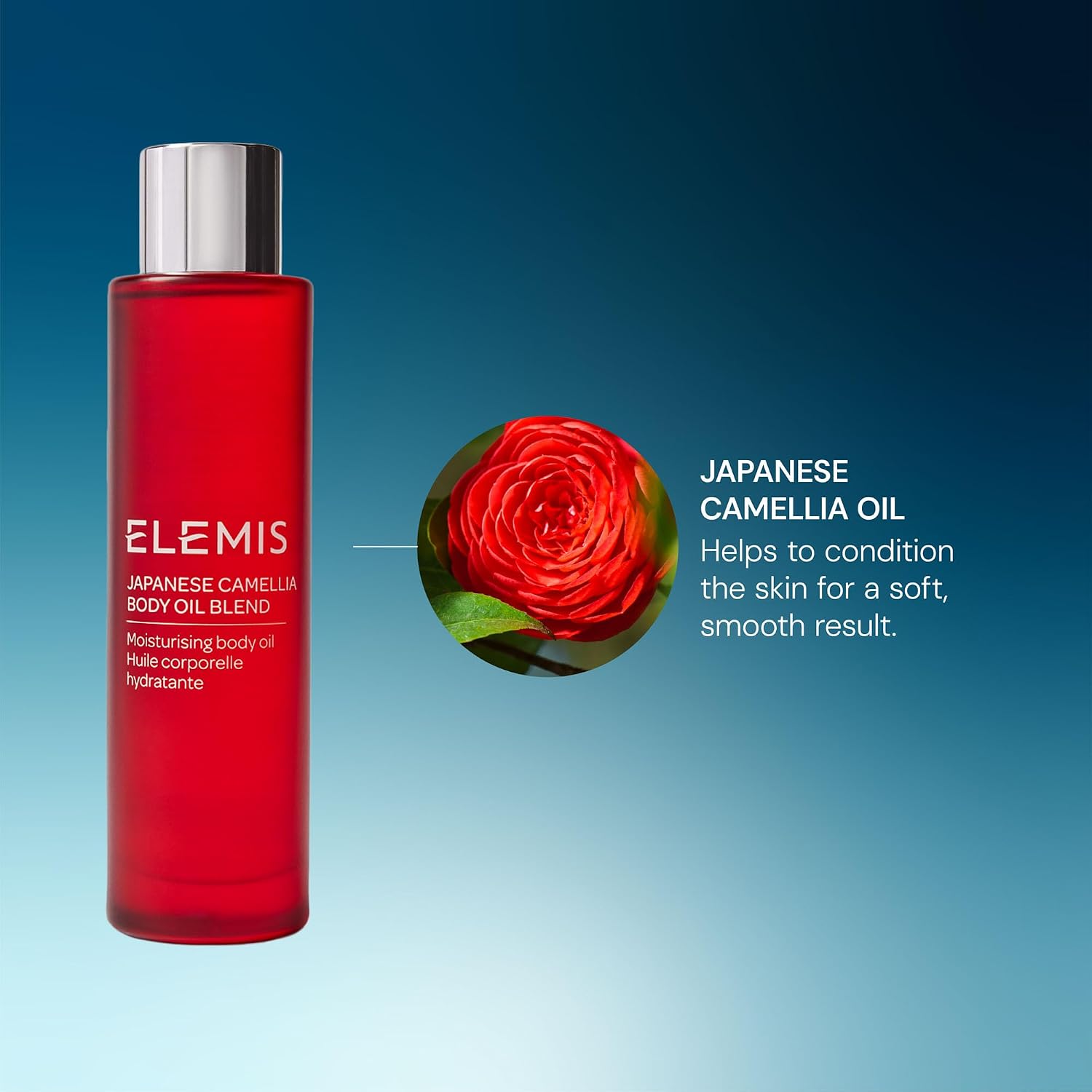 ELEMIS Japanese Camellia Body Oil Blend for Stretch Marks, 100ml | Luxuriously lightweight body oil nourishes, conditions