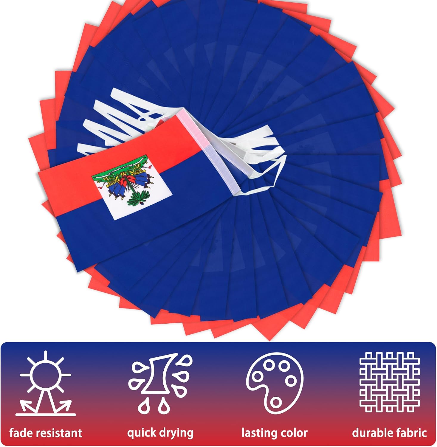 Nicaragua String Flag Pennant Banner, Small Mini Nicaraguan Flags Bunting Banner, National Country Decoration for School, Party, Sports Events, Patriotic Festival, 33 Feet 30 Flags