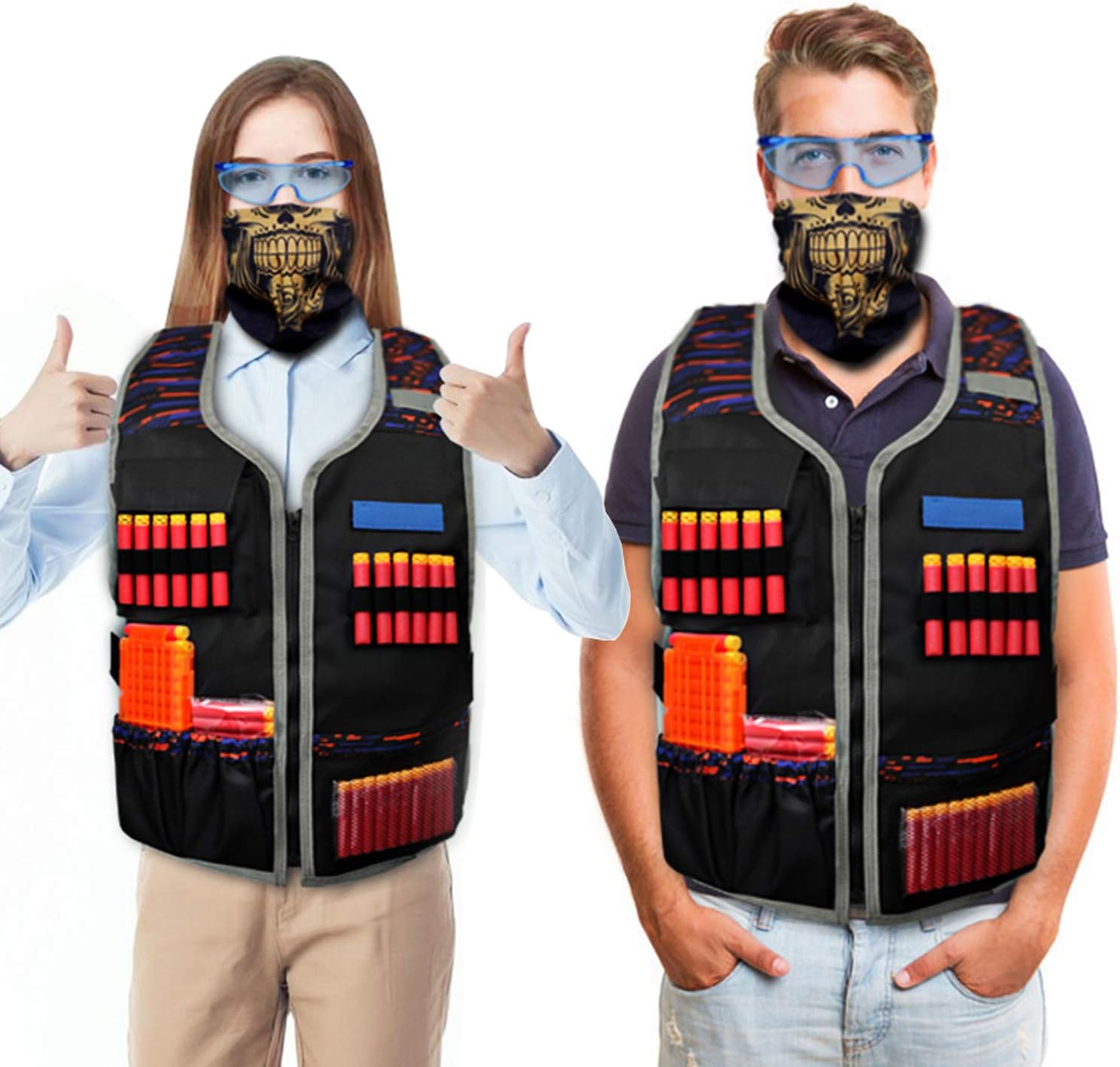 Hely Cancy Large Size Adjustable Toy Tactical Vest Kit Compatible with Nerf N-Strike Elite Series for Men, Big Kids XL-Size