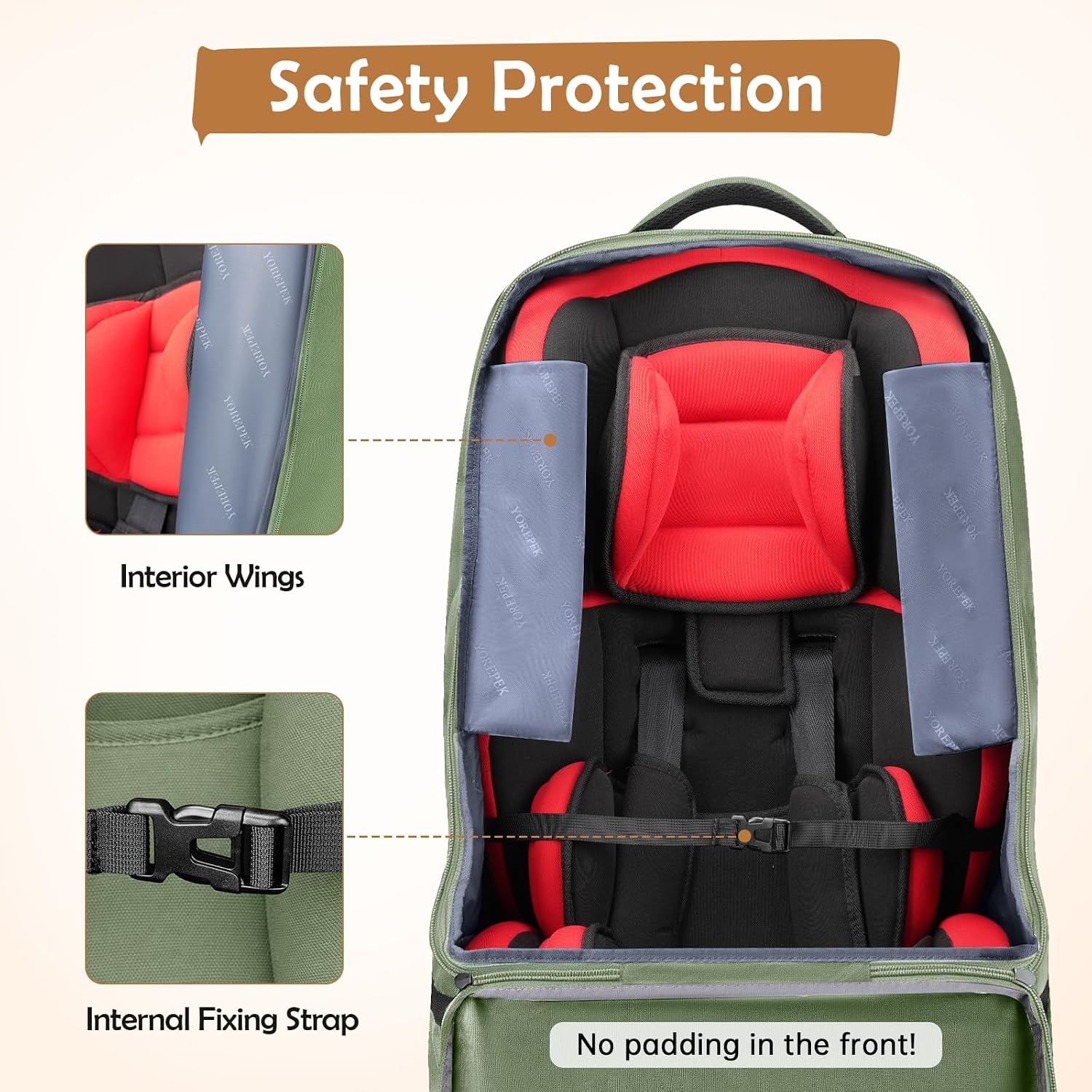 YOREPEK Padded Car Seat Travel Bag Backpack, Toddler Travel Essentials