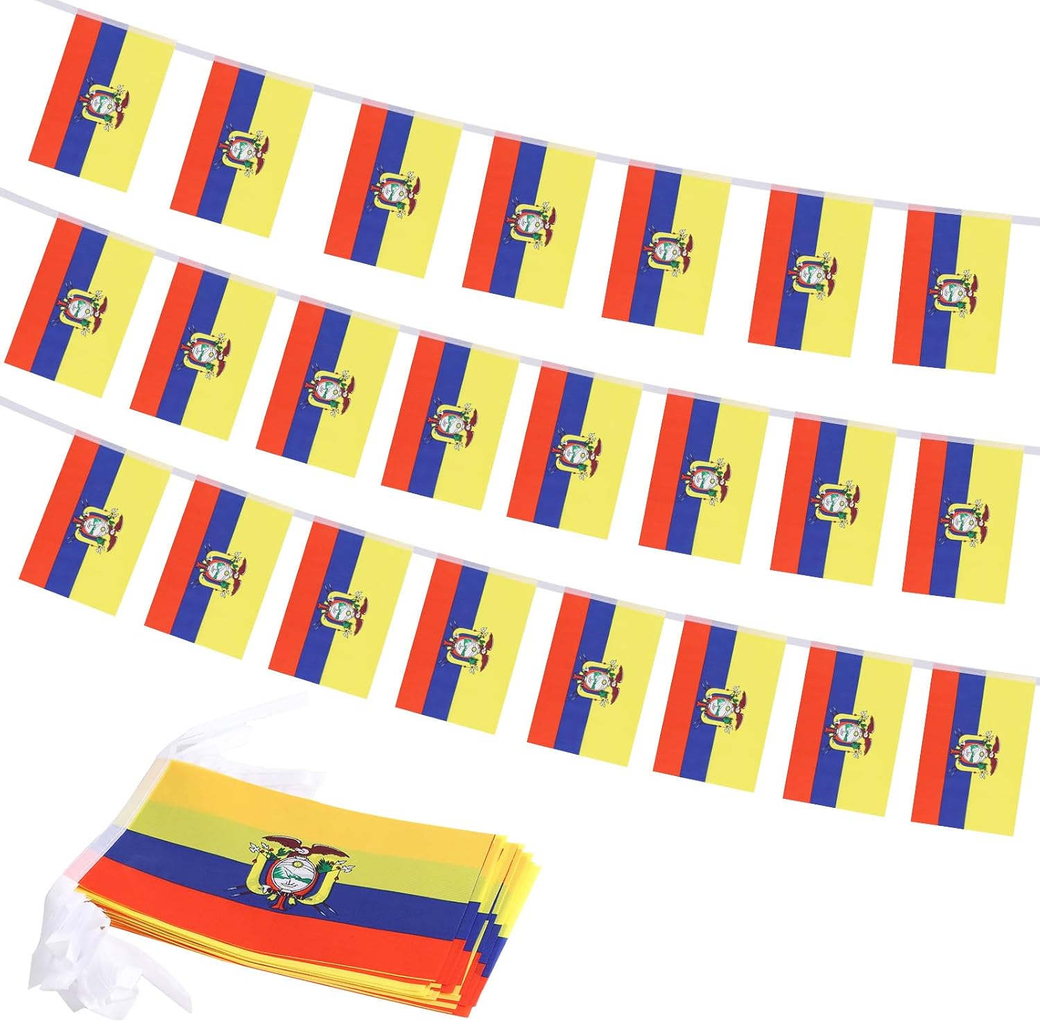 Nicaragua Flag Banner, Small Mini Nicaraguan Flags Patriotic Decoration for Party, Classroom, Sports Events, 33 Feet 30 Flags