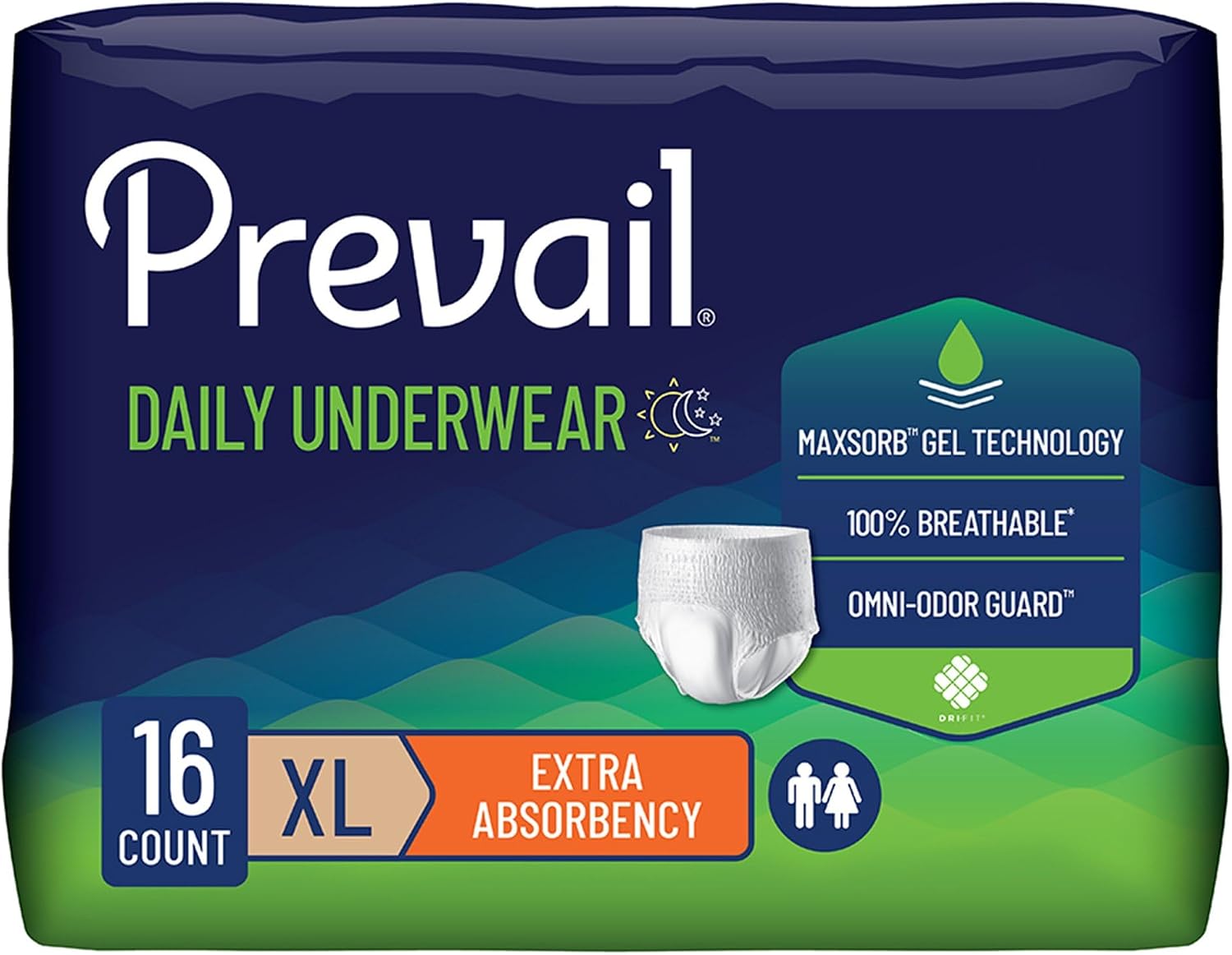 Prevail Daily Protective Underwear - Unisex Adult Incontinence Underwear - Disposable Adult Diaper for Men & Women - Maximum Absorbency - Small - 88 Count (4 packs of 22) | Disposable, Incontinence, Extra Absorbency