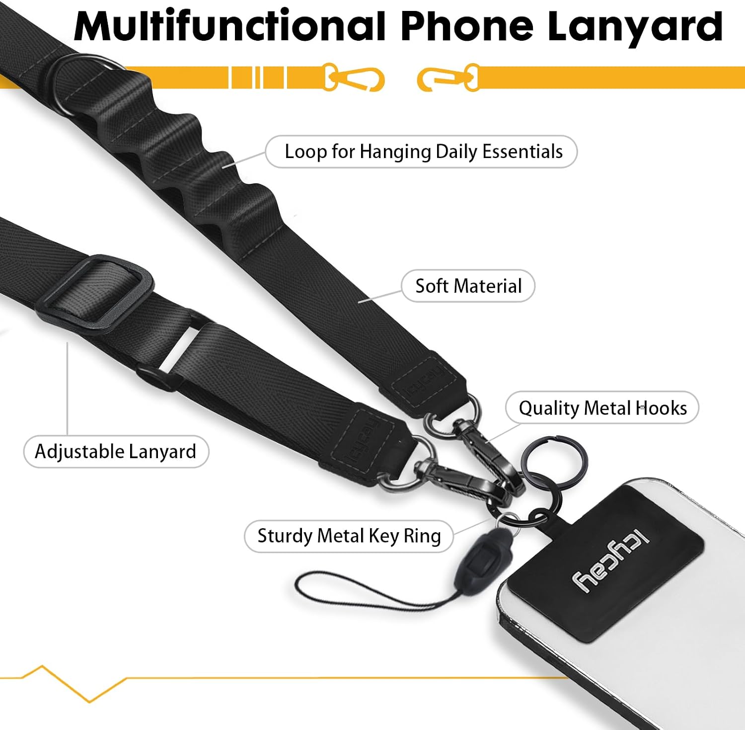 Icycay Phone Lanyard Crossbody Strap Neck Adjustable Teacher Women Cat