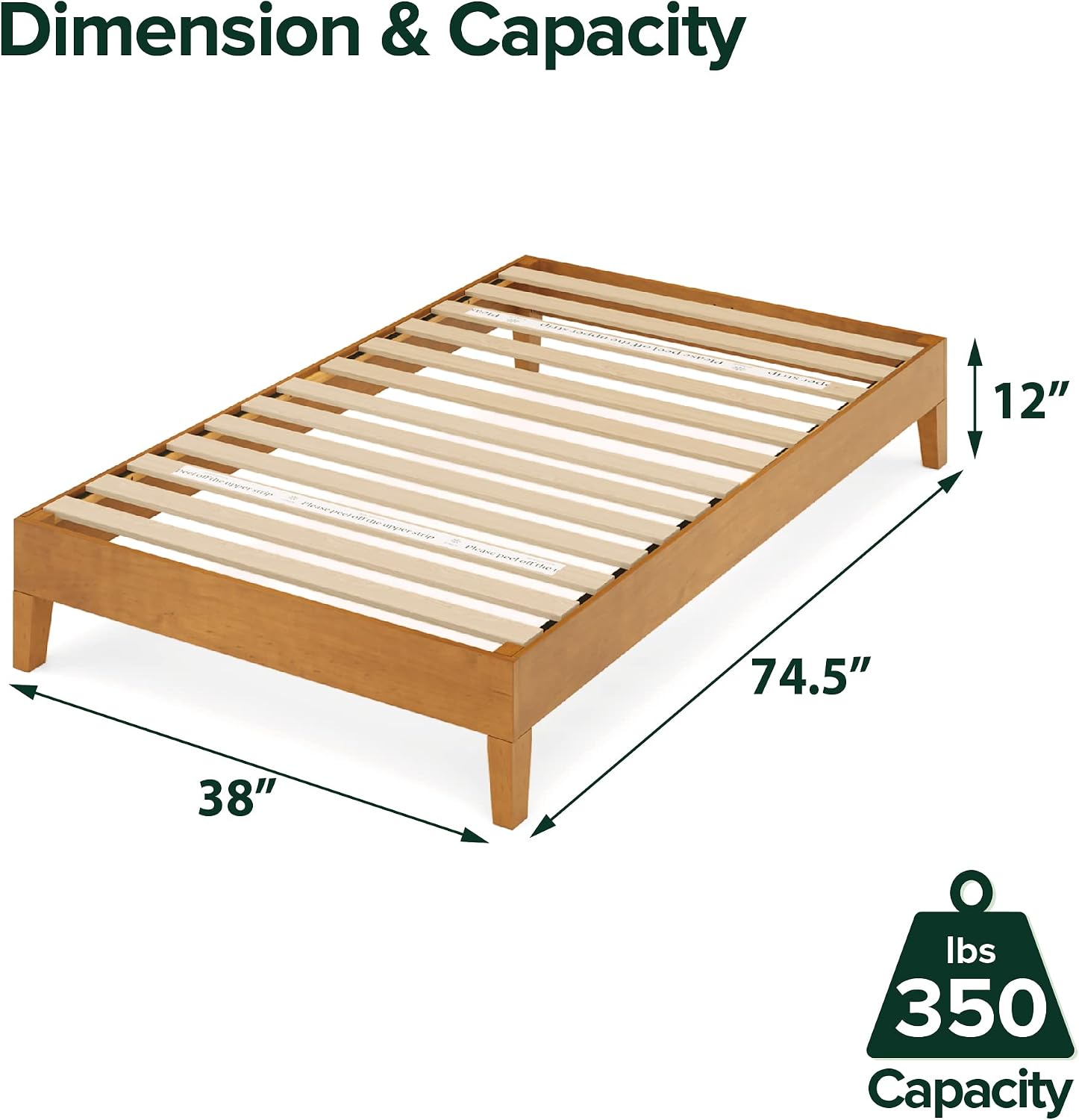 ZINUS Vivek Deluxe Wood Platform Bed Frame with Headboard, Wood Slat Support, No Box Spring Needed, Easy Assembly, Queen | Slatted Headboard, Wood Slat Support, No Box Spring Needed, Contemporary Design, Easy Assembly