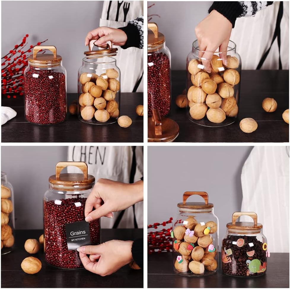 SAIOOL Egg Jar,kitchen canister， 1 Gallon Large Glass Food Storage Jars with Airtight Lid, Clear
