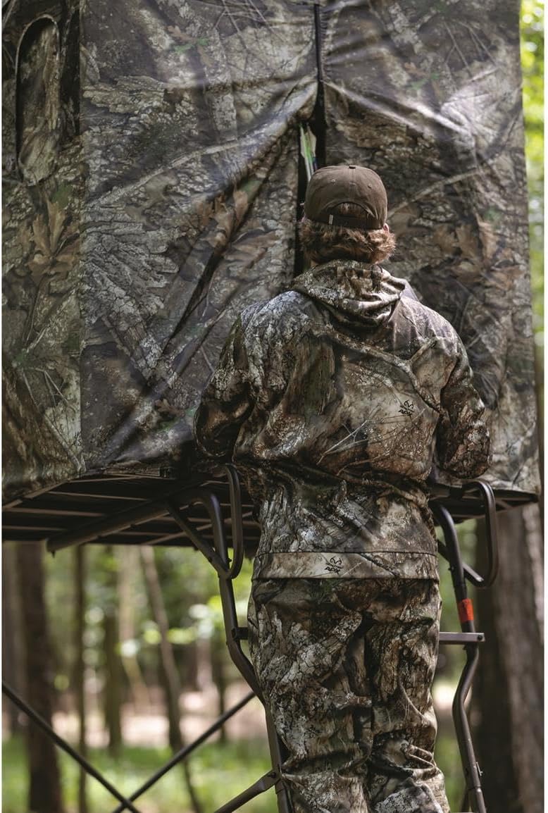 Guide Gear 6 Foot Tripod Hunting Tower Blind, 2-Man Stand Elevated, Hunting Gear Equipment Accessories, 4 by 4
