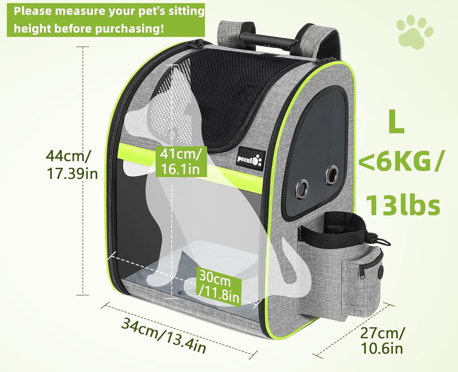 pecute Cat Backpack Expandable, Cat Carrier Backpack with Breathable Window
