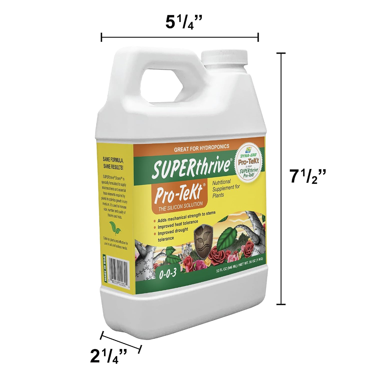 SUPERthrive® Pro-Tekt® 0-0-3 Silicon Supplement for Plants, 1 Quart