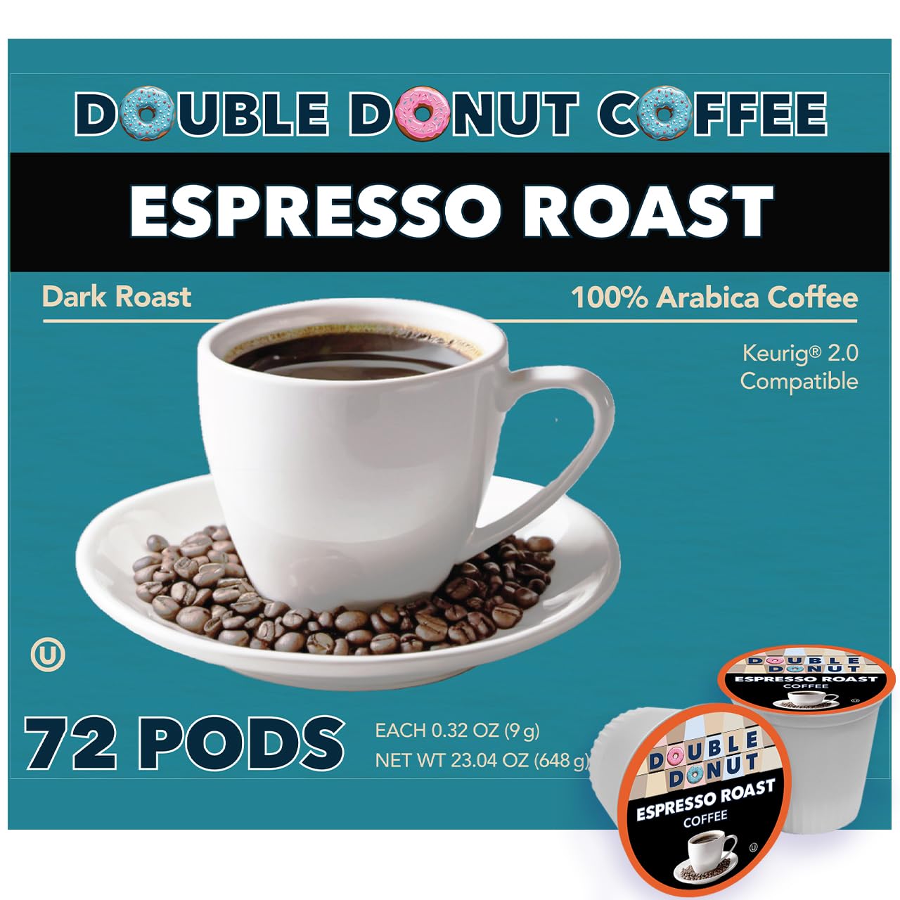 Double Donut Coffee Breakfast Blend Coffee Pods, Light Roast Coffee in Recyclable Single-Serve Pods for Keurig K Cups Brewer Machines, 80 Count Bulk Pack, original version