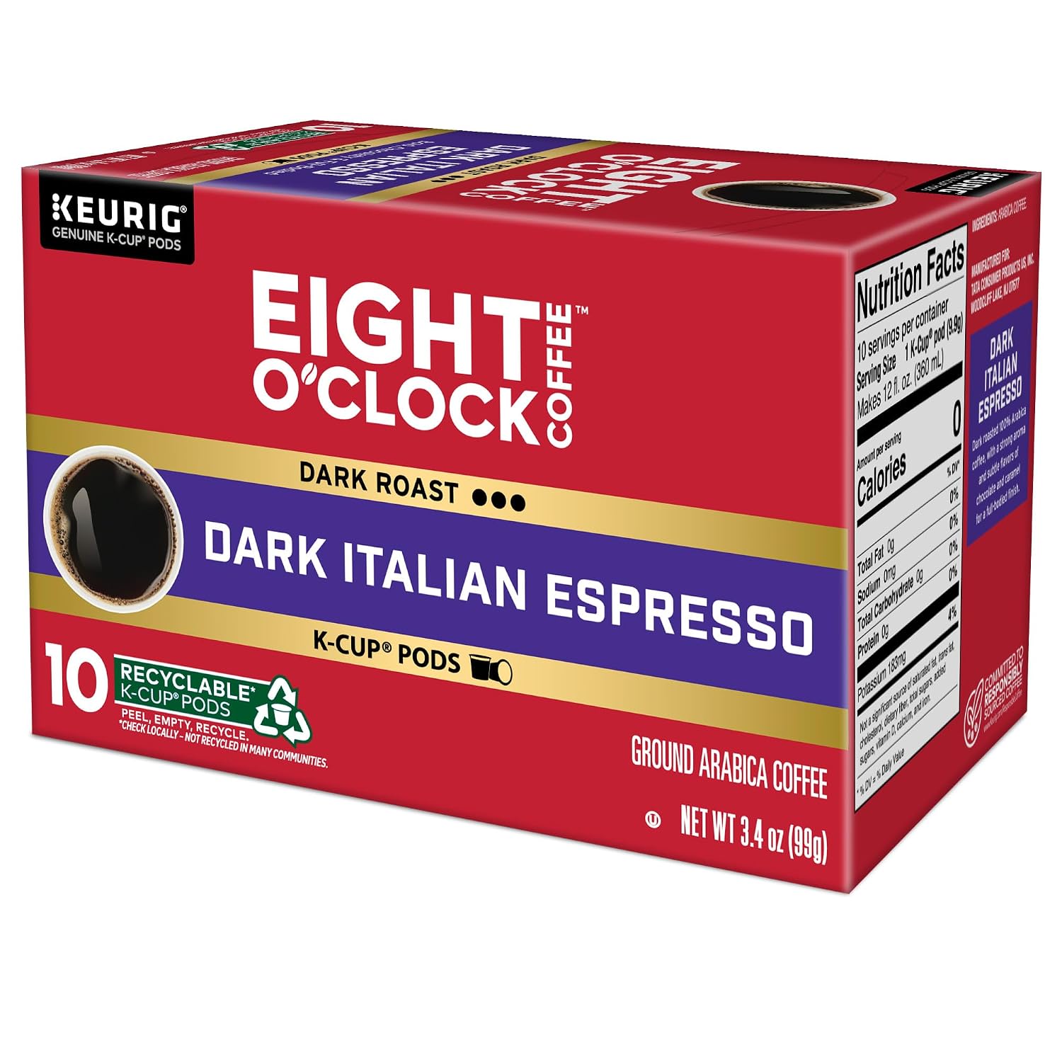 Eight O'Clock Coffee The Original, Single-Serve Keurig K-Cup Pods, Medium Roast Coffee Pods, 72 Count