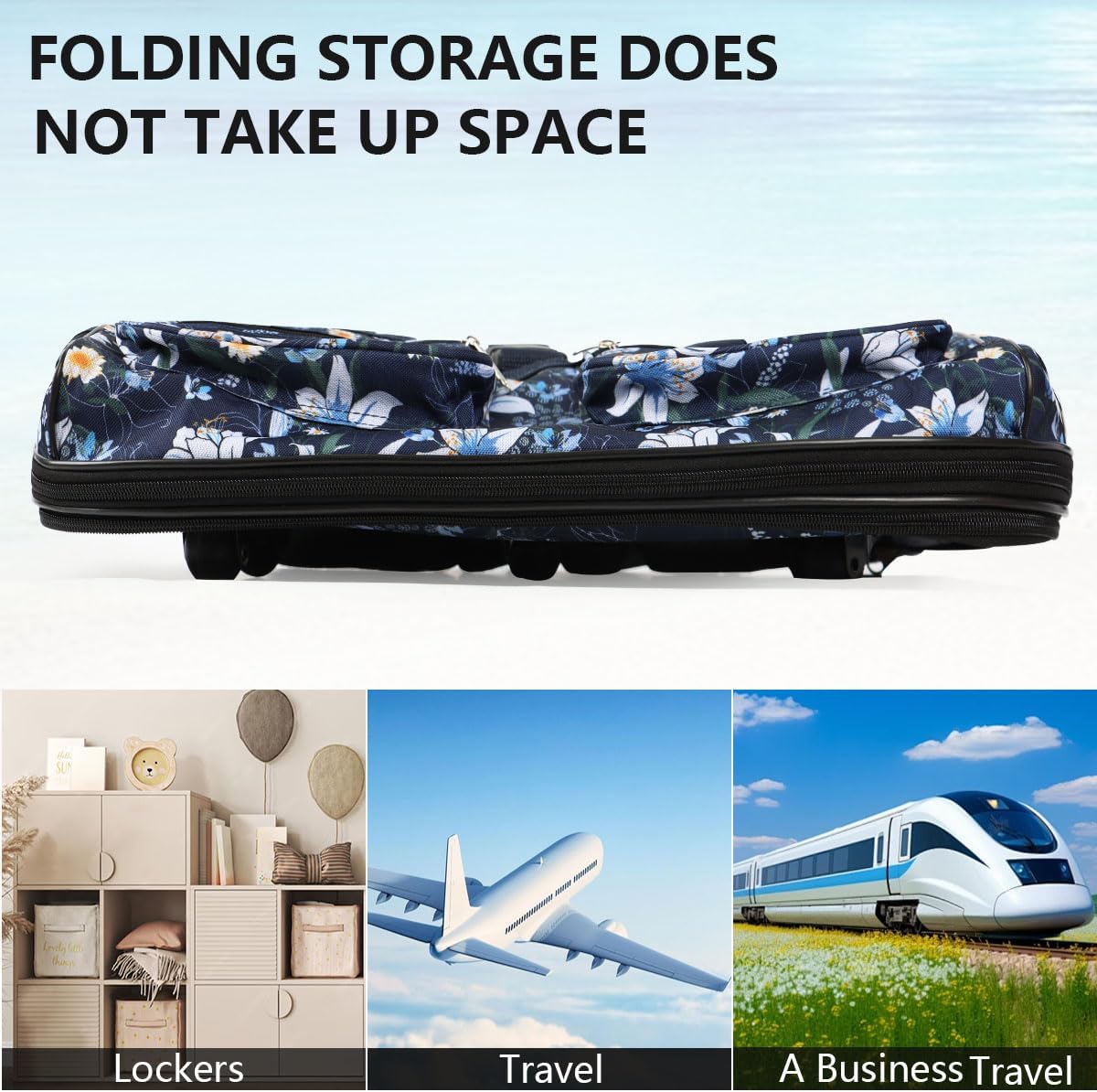 40'' Expandable Rolling Duffel Bag Suitcases w/Wheels,Foldable Luggage Bag