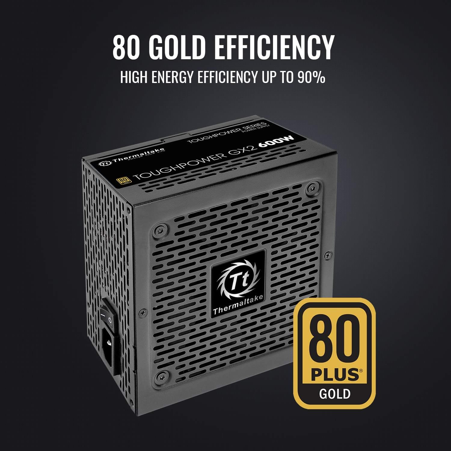 Thermaltake Toughpower GX2 80+ Gold 600W SLI/Crossfire Ready Continuous Power ATX 12V V2.4/EPS V2.92 Non Modular Power Supply 5 Year Warranty