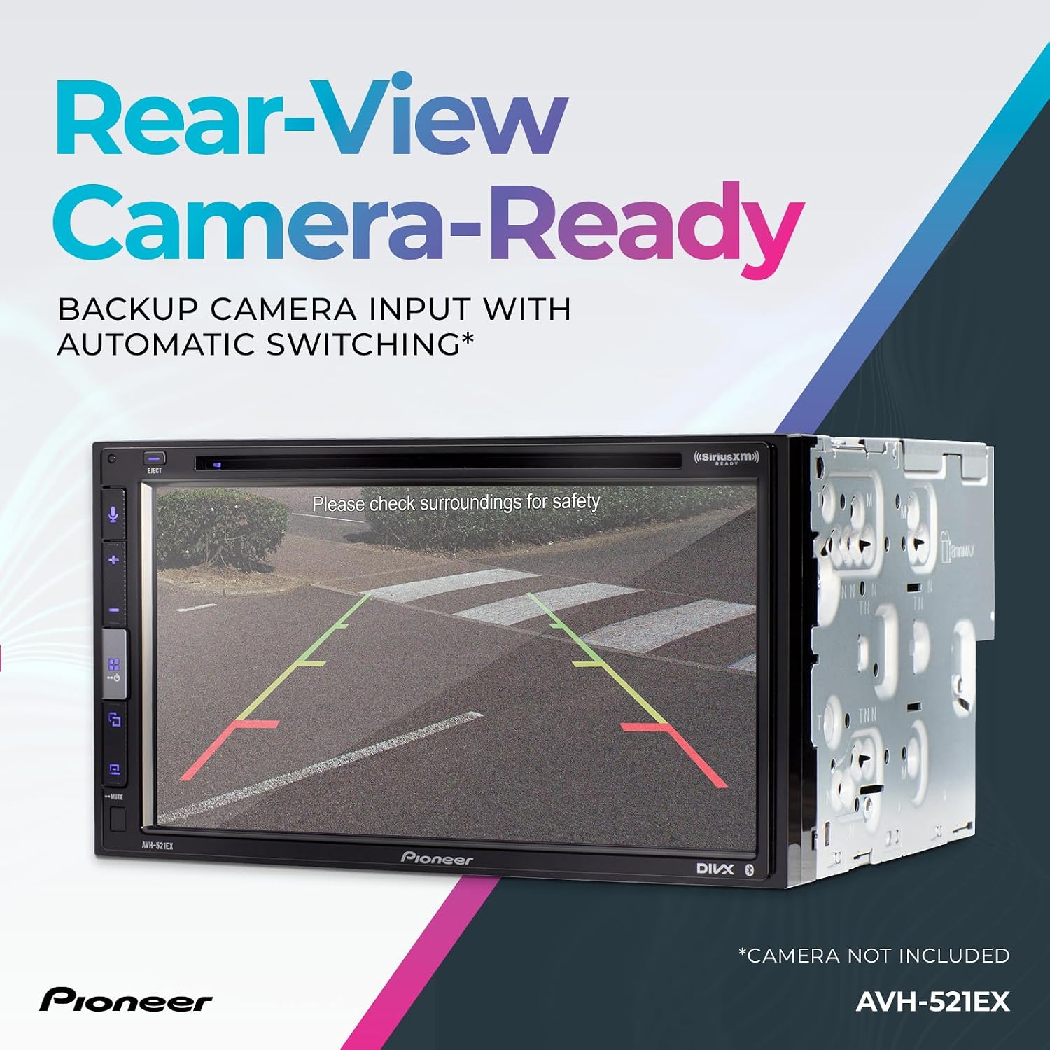 Pioneer AVH-521EX 6.8" Resistive Touchscreen Double Din Car Stereo | DVD Multimedia Receiver, Bluetooth, Backup Camera, SiriusXM, USB, FLAC Playback