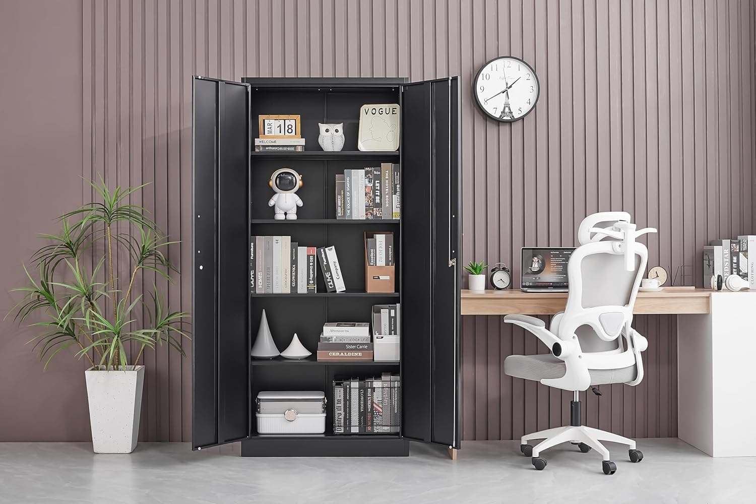 Guizeeopo 3 Drawer File Cabinet with Lock, File Cabinets for Home Office,Under Desk Cabinet, Locking File Cabinet for A4/Letter/Legal, Fully Assembled Expect Casters, Matte White