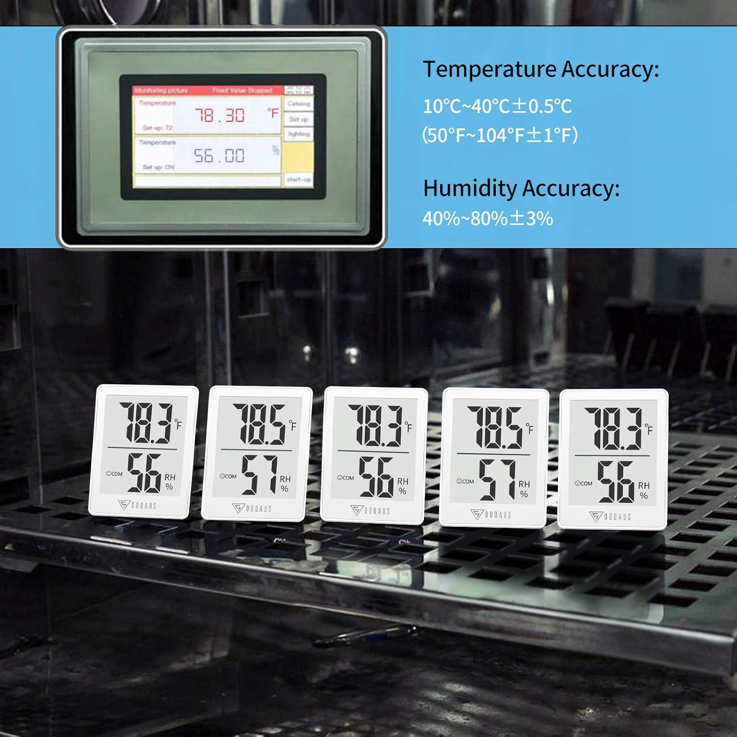 DOQAUS 3 Pack Digital Hygrometer Indoor Thermometer Humidity Monitor Black
